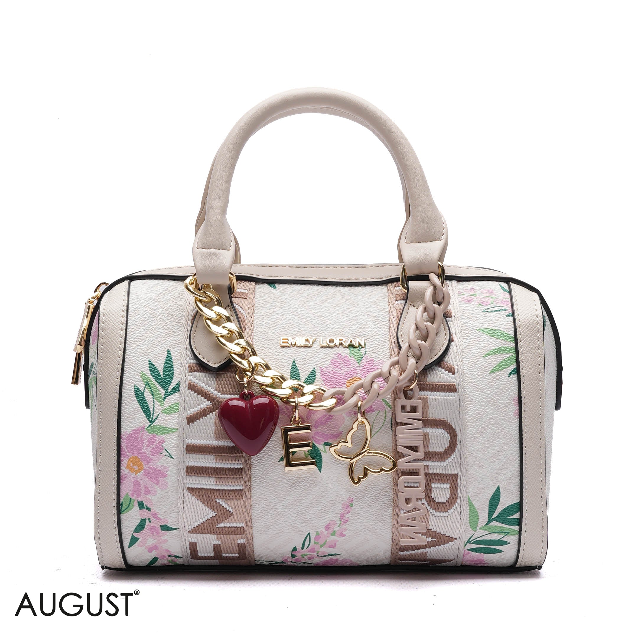 MONOGRAM BARREL BAG WITH CHARM CHAIN - SMALL