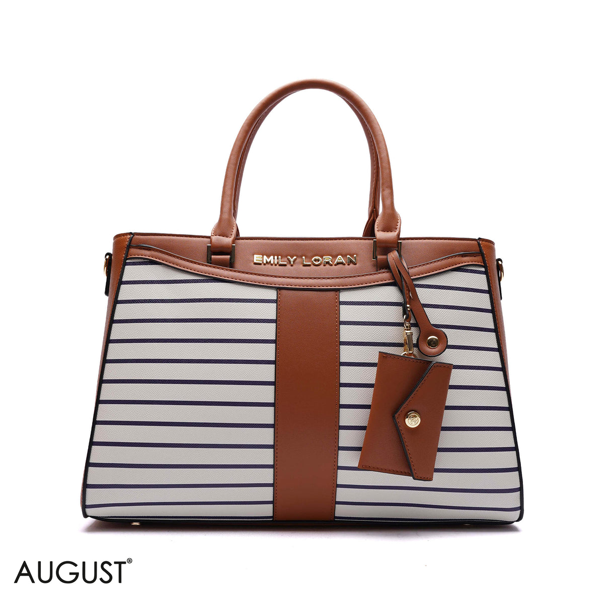 STRUCTURED PANEL TOTE BAG WITH TAG