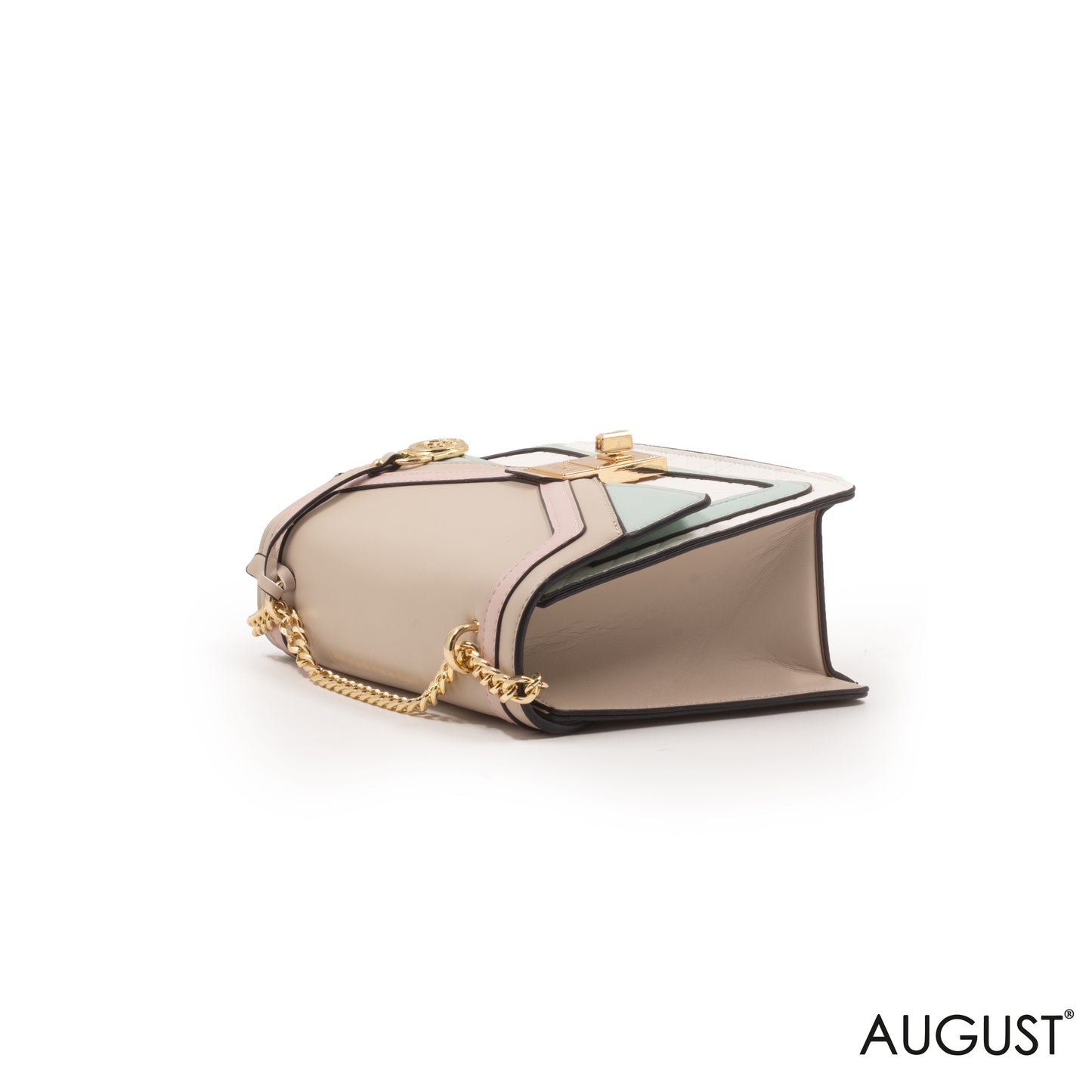 MIXED COLOR CROSSBODY BAG WITH FLAP DETAILS-MED