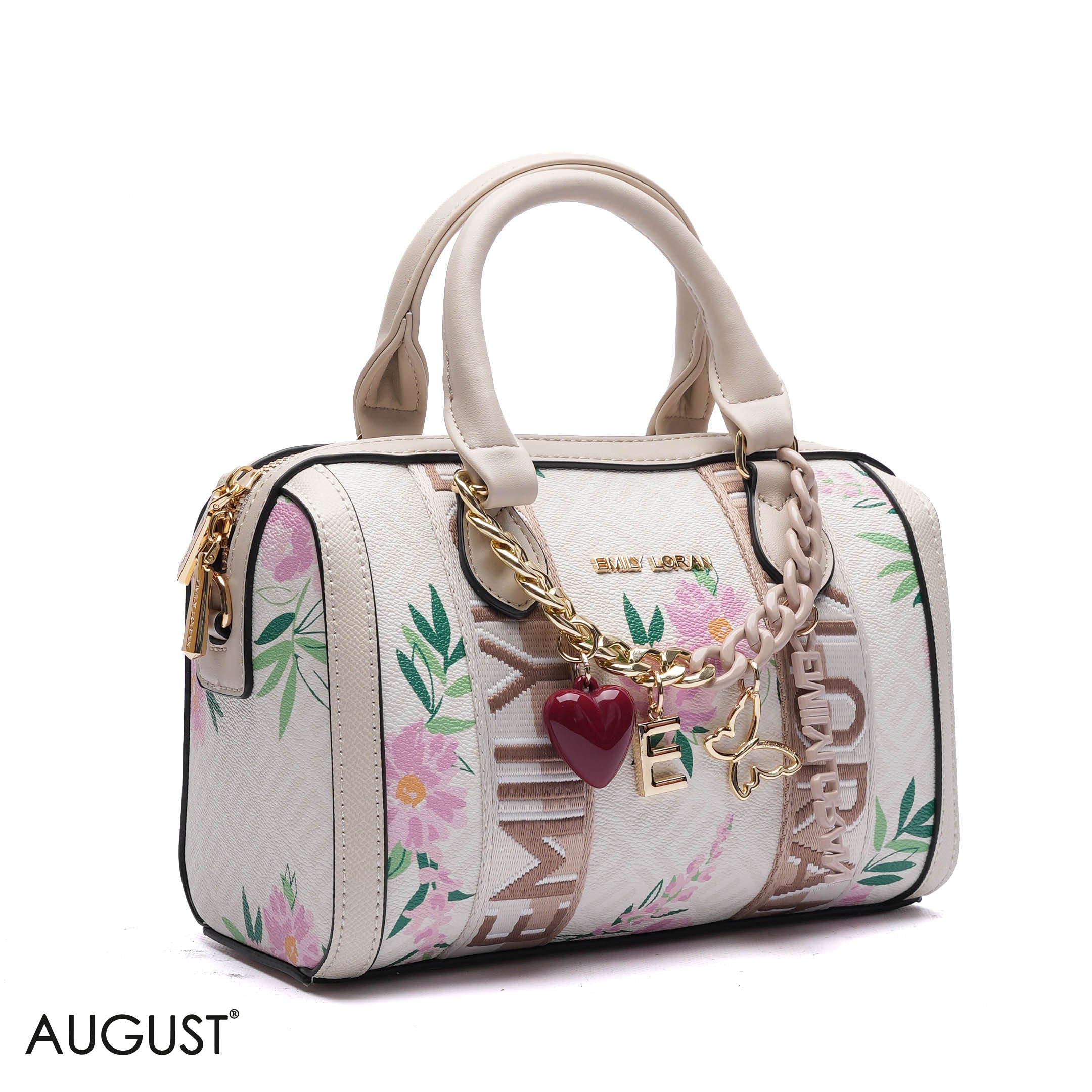 MONOGRAM BARREL BAG WITH CHARM CHAIN - SMALL