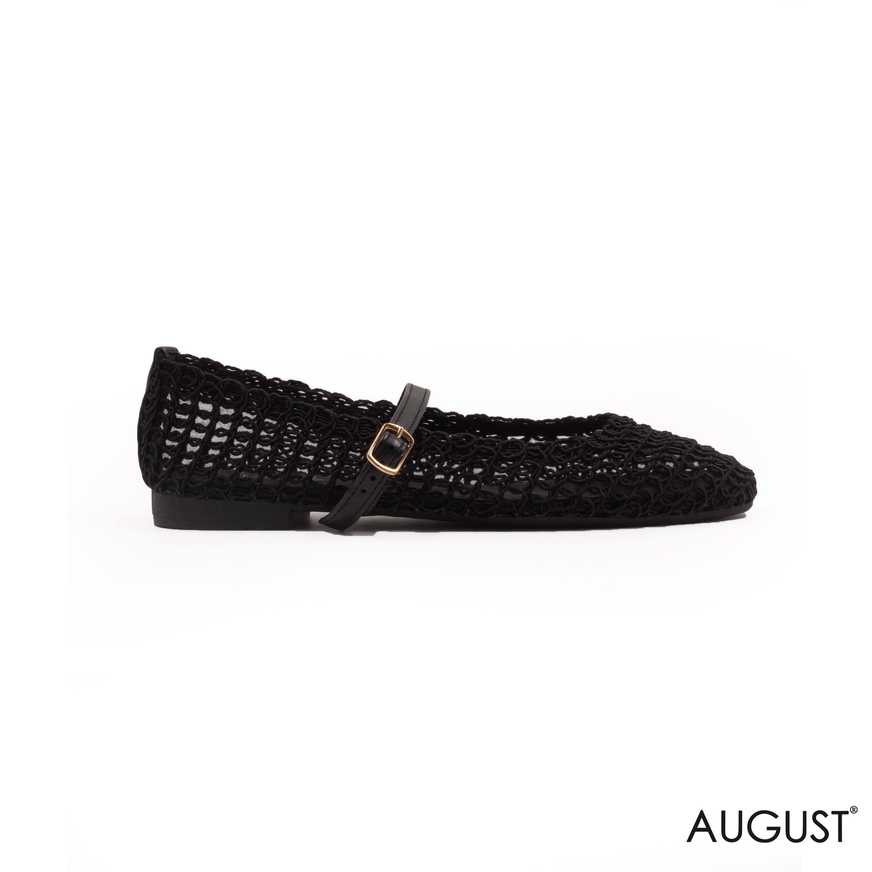 MESH BALLET FLAT WITH BUCKLE