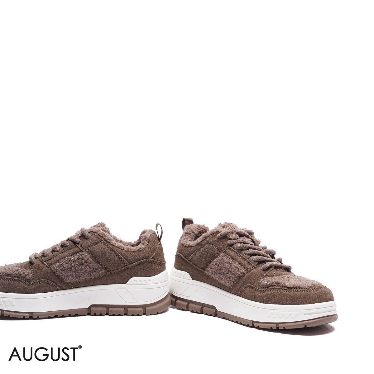 FAUX FUR SUEDE PLATFORM SNEAKERS