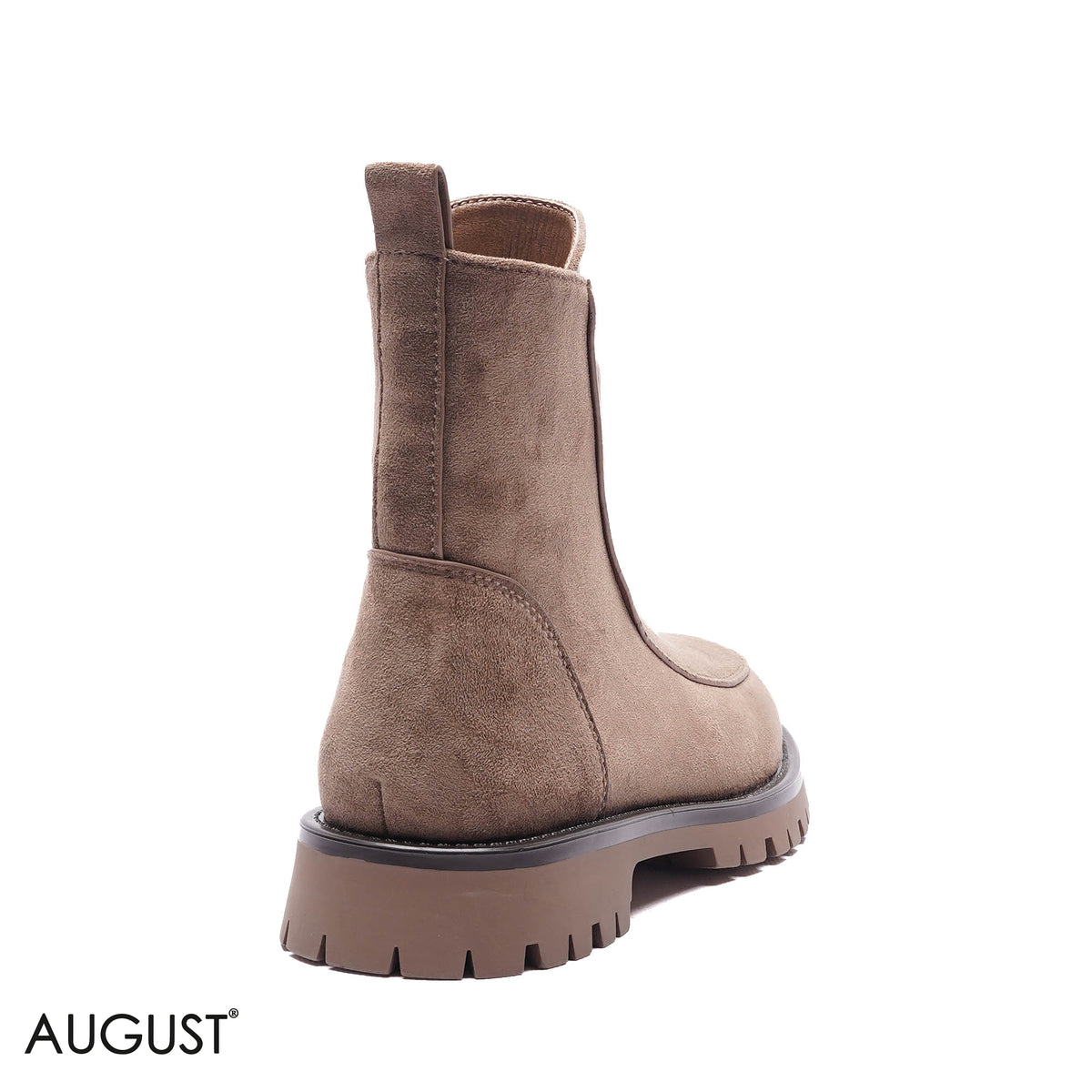 FRONT-ZIP LUG-SOLE SUEDE BOOTS