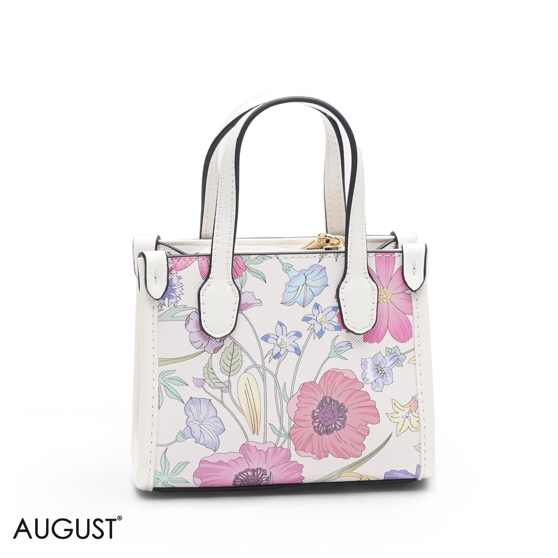 MINI FULL FLORAL BAG WITH GOLD METAL STRAP