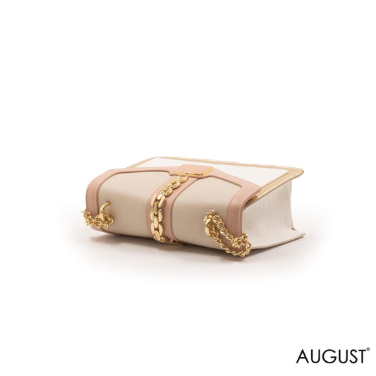 LEATHER CROSSBODY BAG WITH GOLD METALLIC DETAILS- SMALL