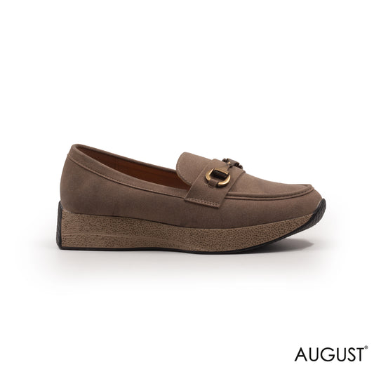 SPLIT CHAMOIS LOAFERS WITH BUCKLE