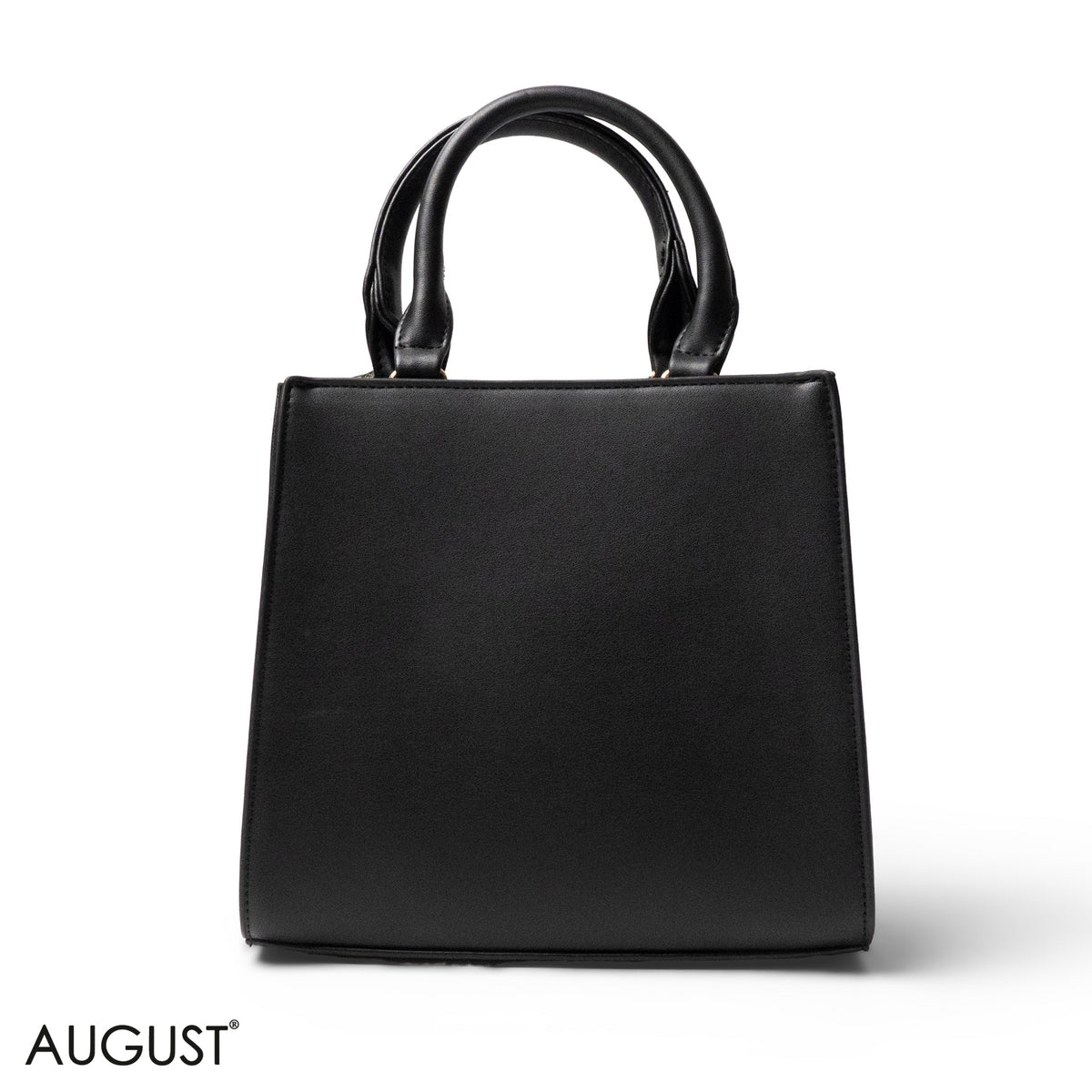 BLACK LEATHER HANDBAG WITH MINI FLAP -SMALL