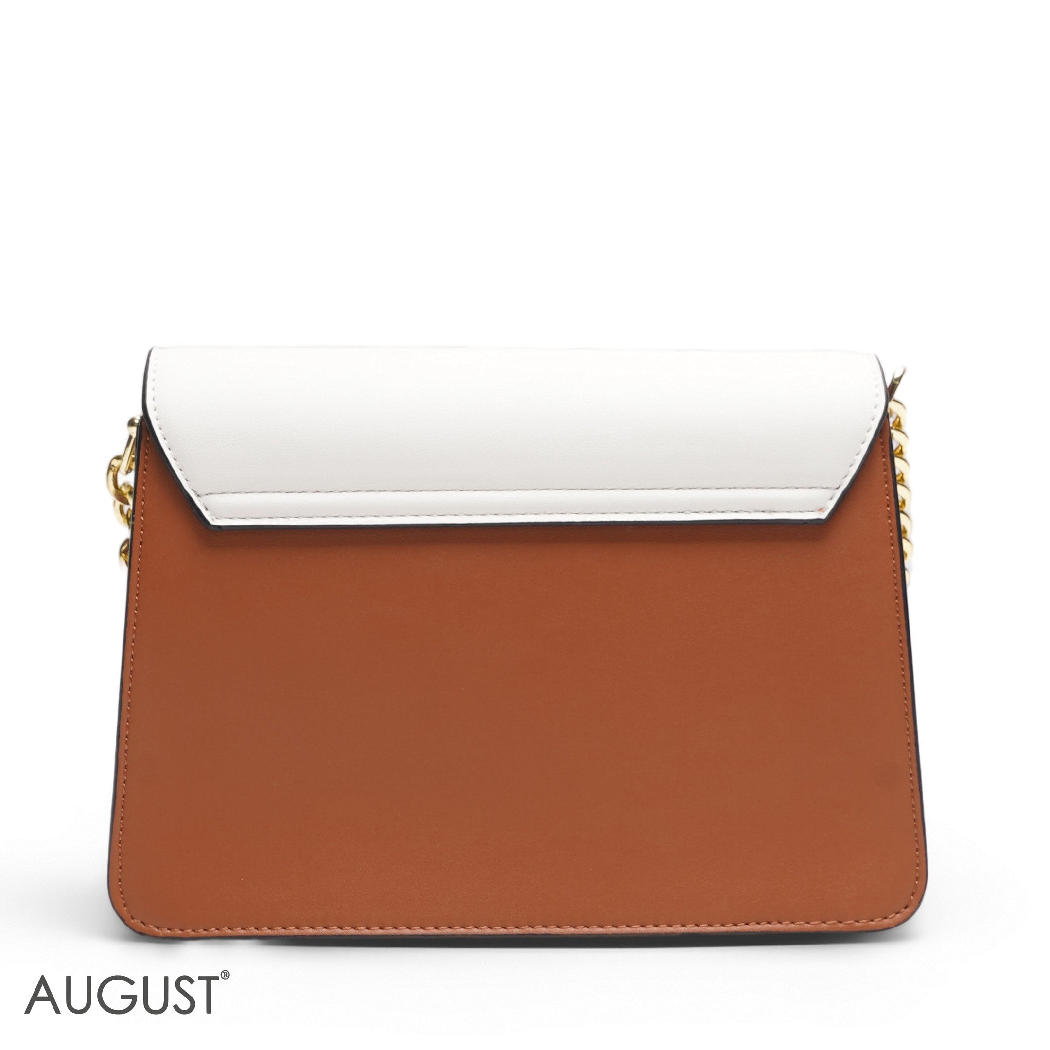EMILY LORAN STRIPED NAVY & TAN ENVELOPE BAG - MED