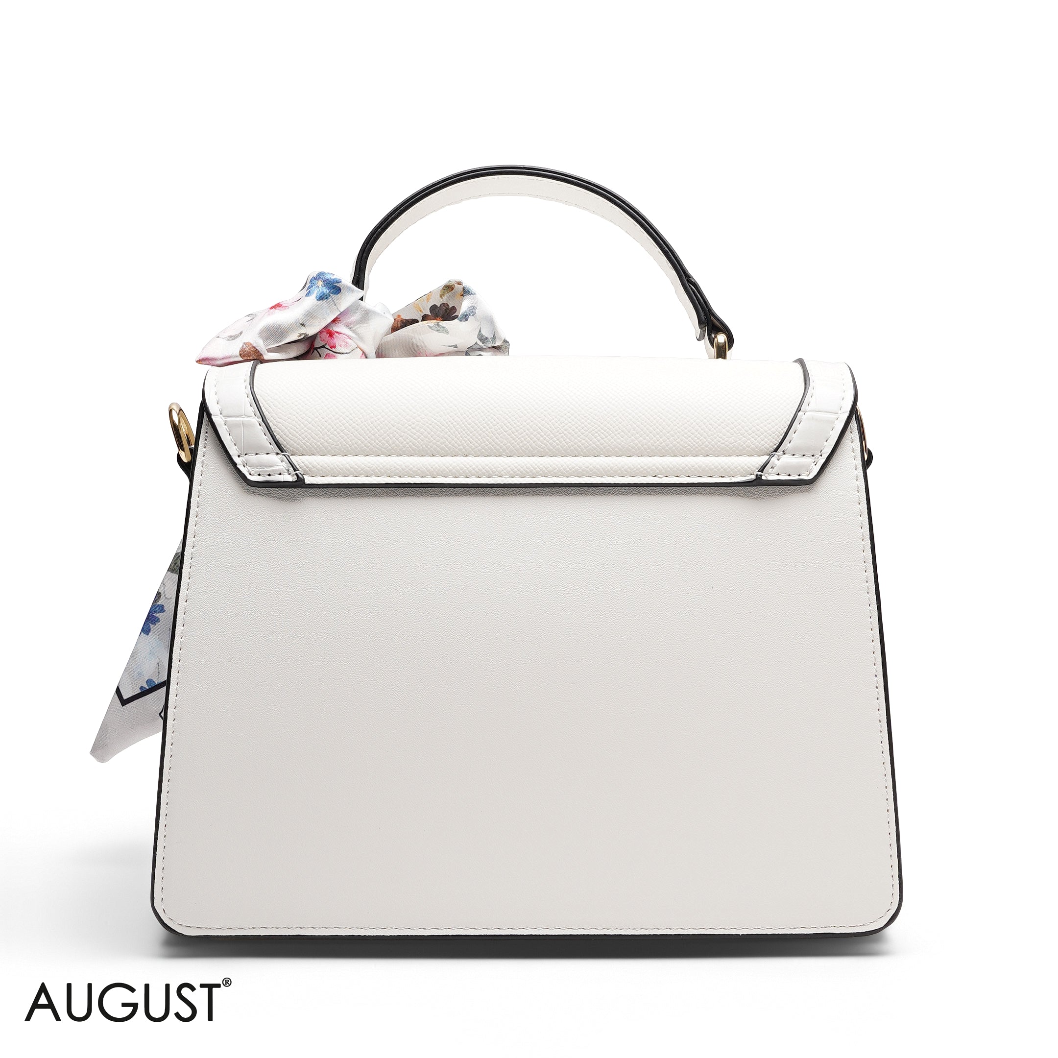 STRUCTURED TOP HANDLE BAG WITH SCARF
