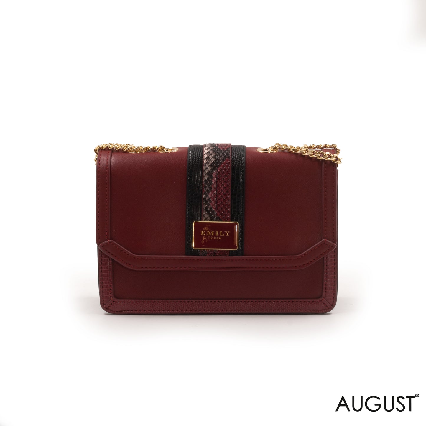 LEATHER CROSSBODY BAG WITH SNAKE DETAILS -SMALL