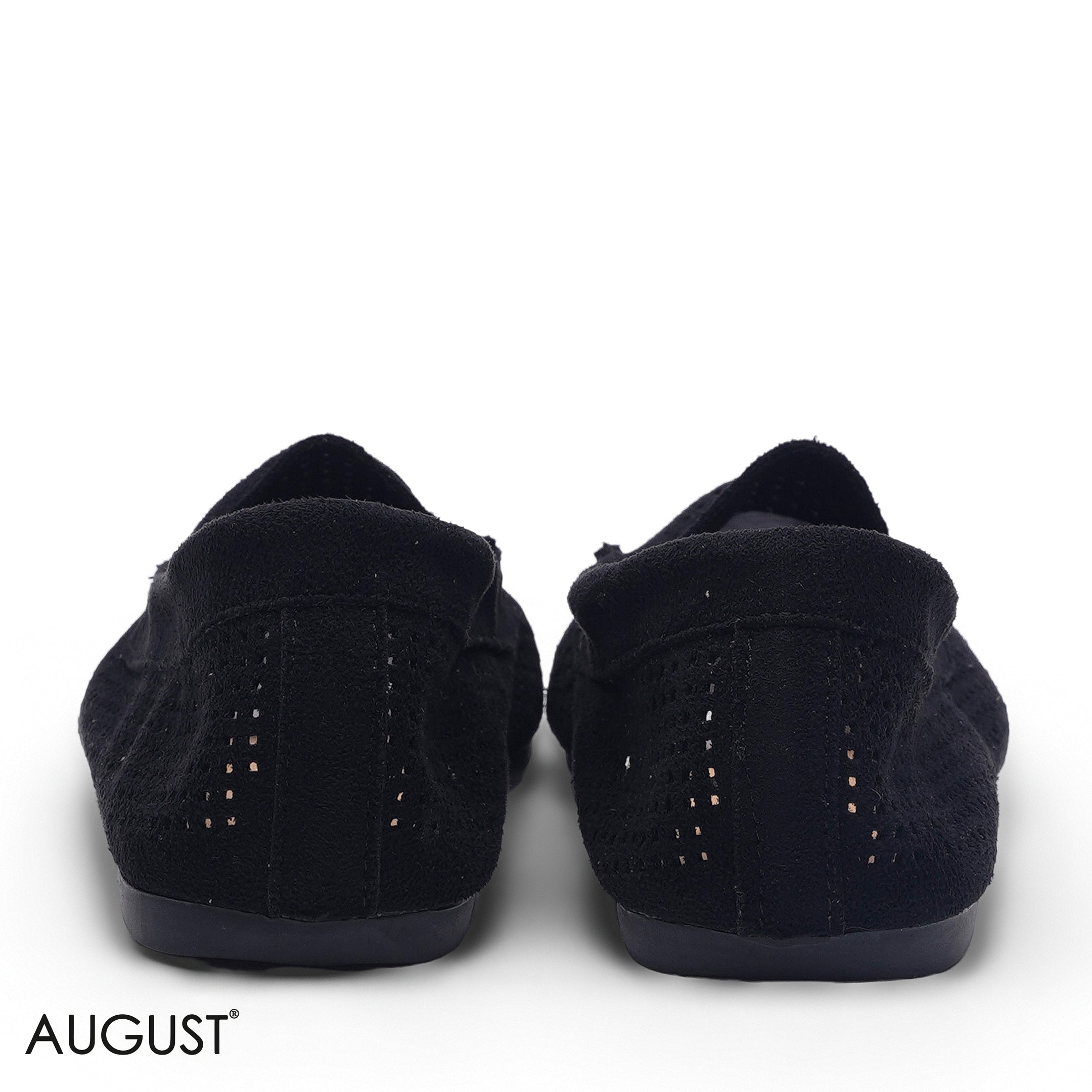 BLACK SUEDE CASUAL SLIP-ON LOAFERS