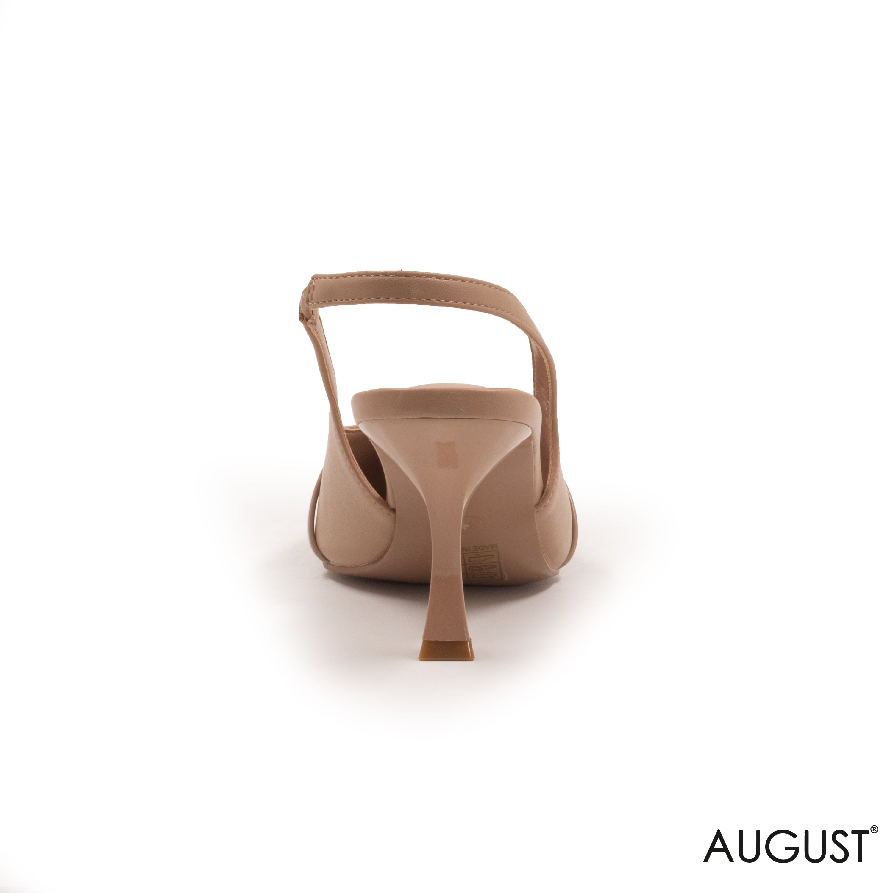 SPECIAL DESIGN BEIGE LEATHER SLINGBACK HEEL SHOES