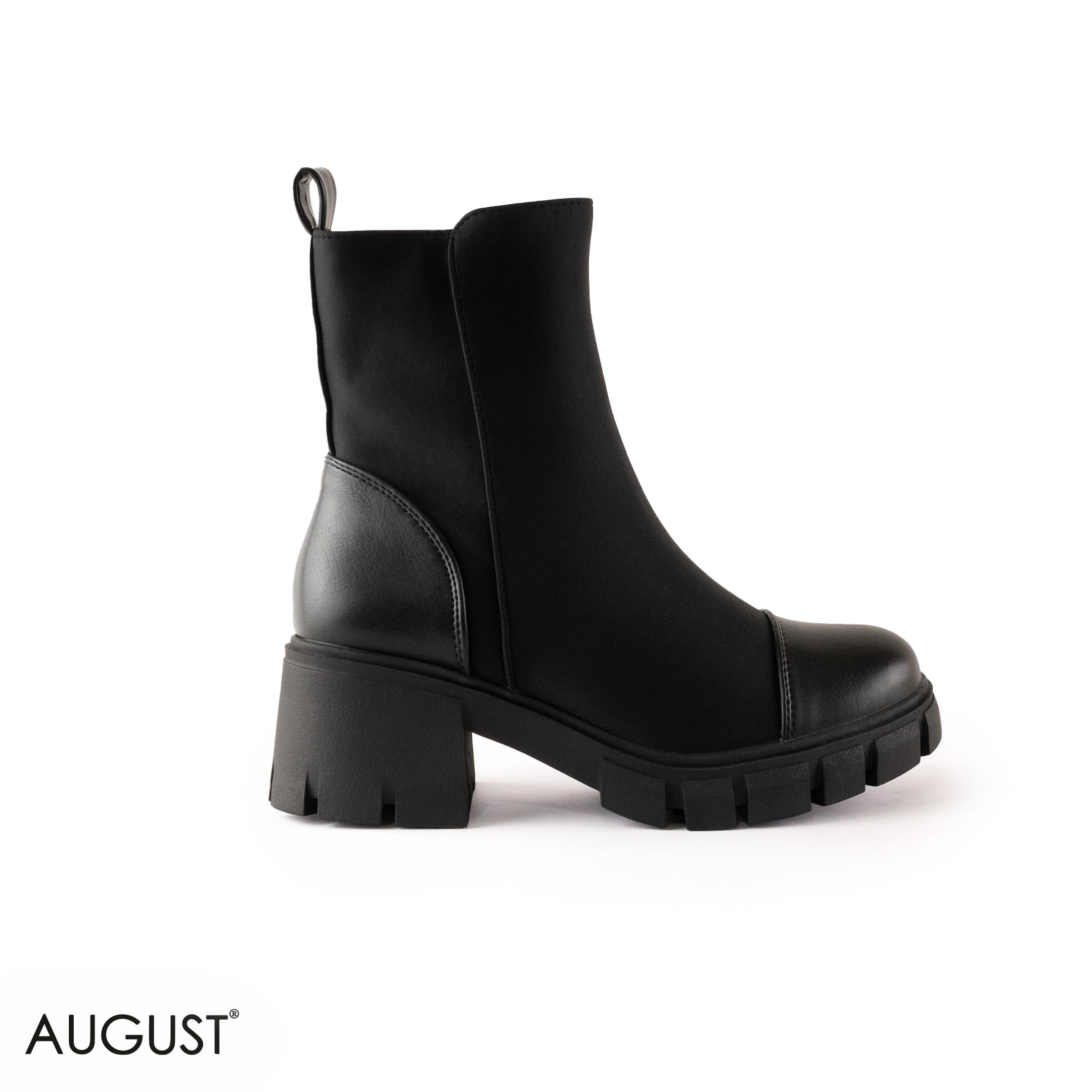 LEATHER ANKLE BOOTS WITH CHUNKY SOLE