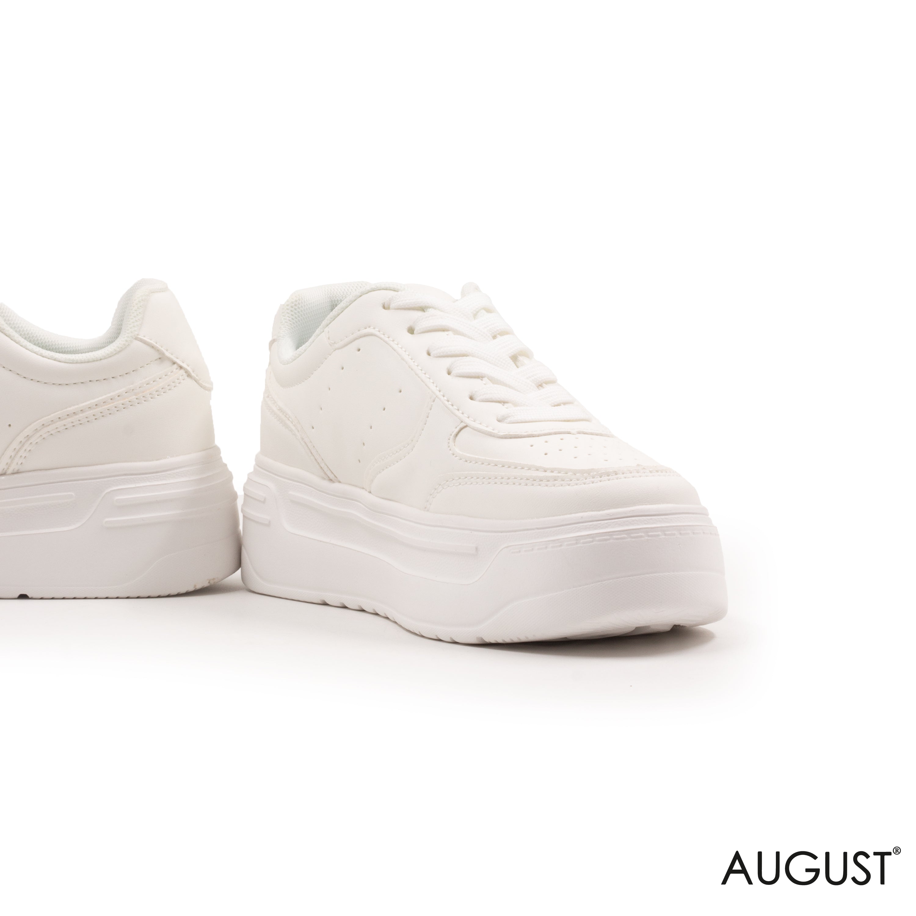 WHITE SNEAKERS WITH THICK SOLE