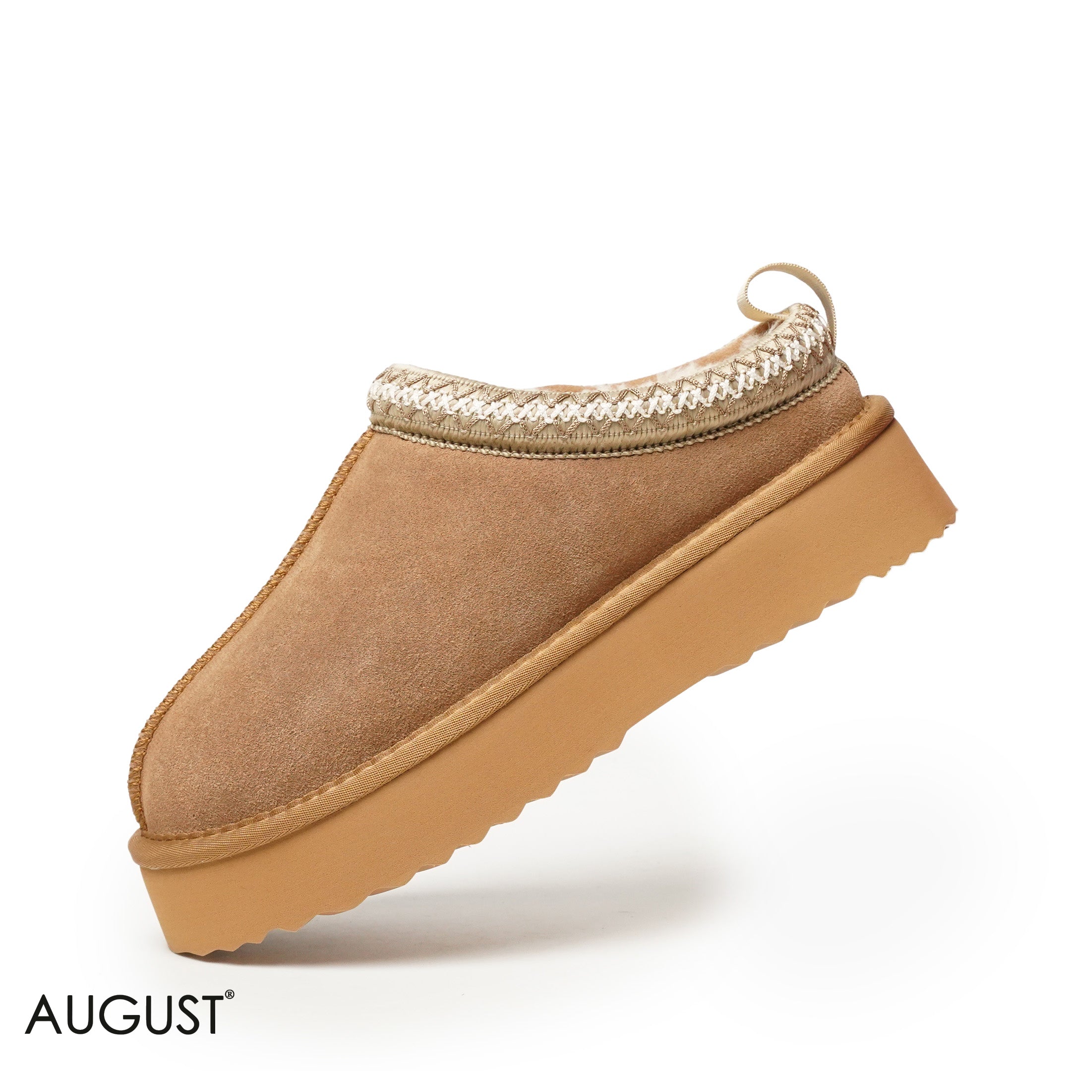 CHESTNUT SUEDE LEATHER UGGS WITH DETAIL TOUCH