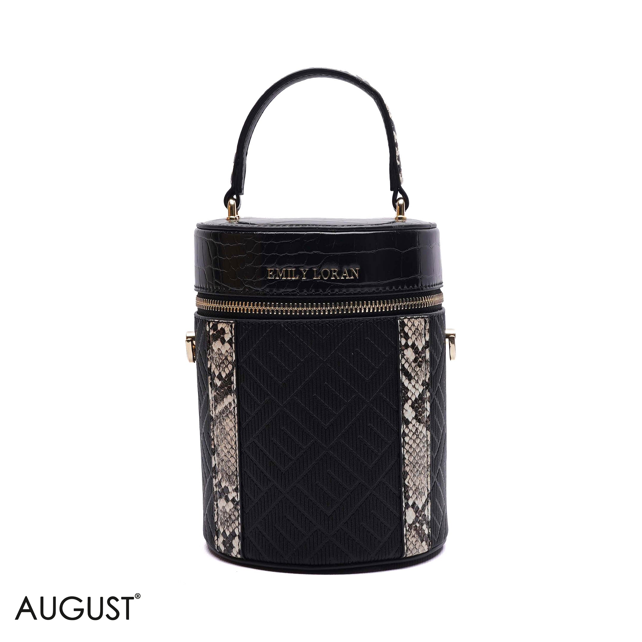 ELEGANT STRUCTURED CYLINDER VANITY BAG