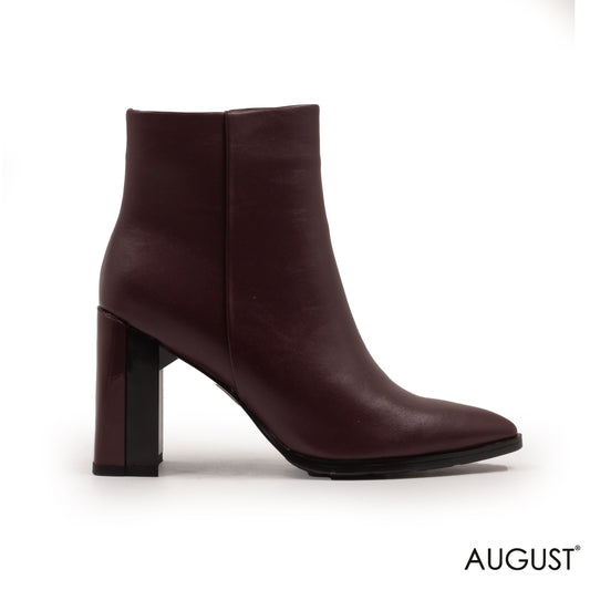 HIGH-HEEL LEATHER ANKLE BOOTS