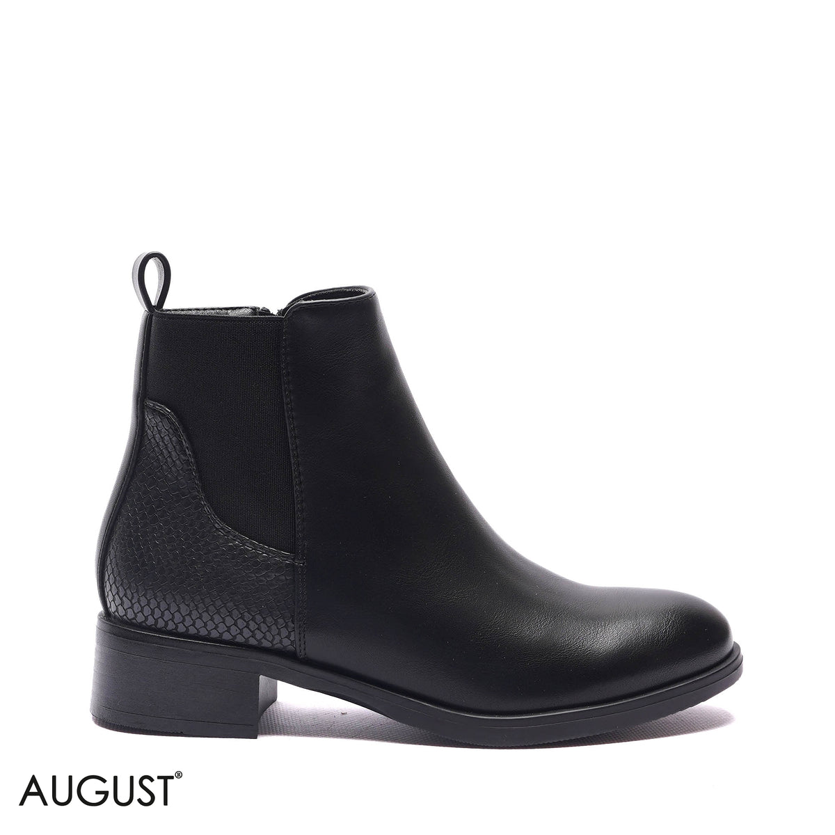 GORE-PANEL BLOCK HEEL BOOTS