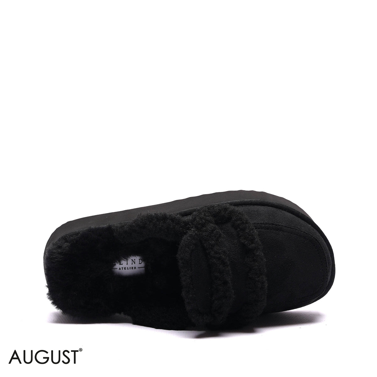 PLATFORM FAUX-FUR SUEDE SLIPPER