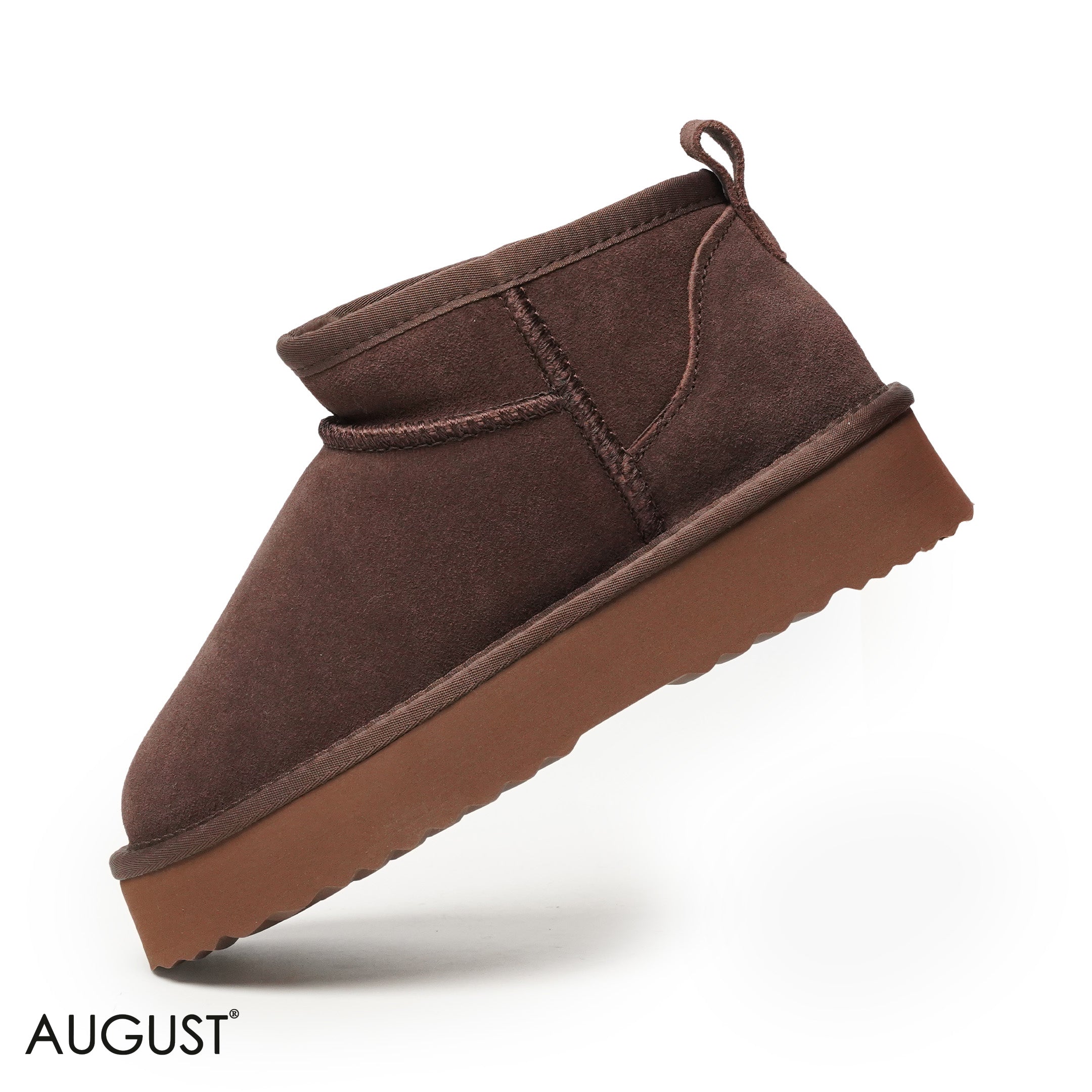 COFFEE SUEDE LEATHER ANKLE UGGS