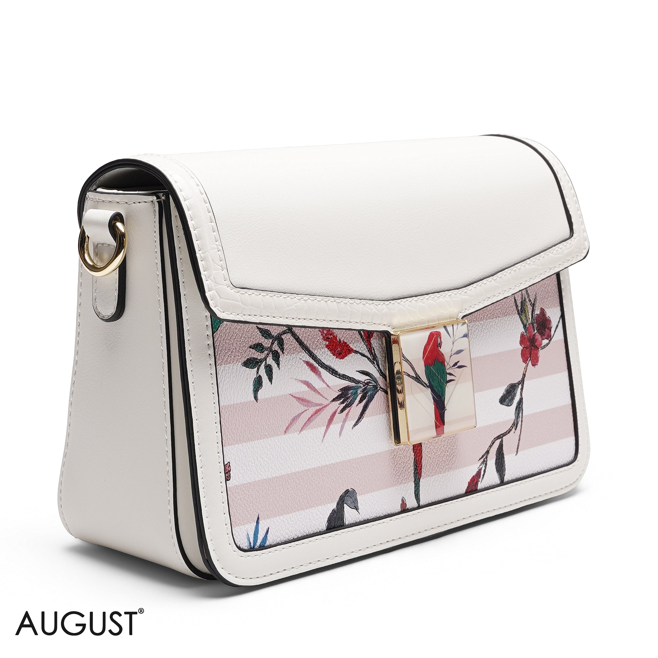 FLORAL FLAP CROSSBODY BAG