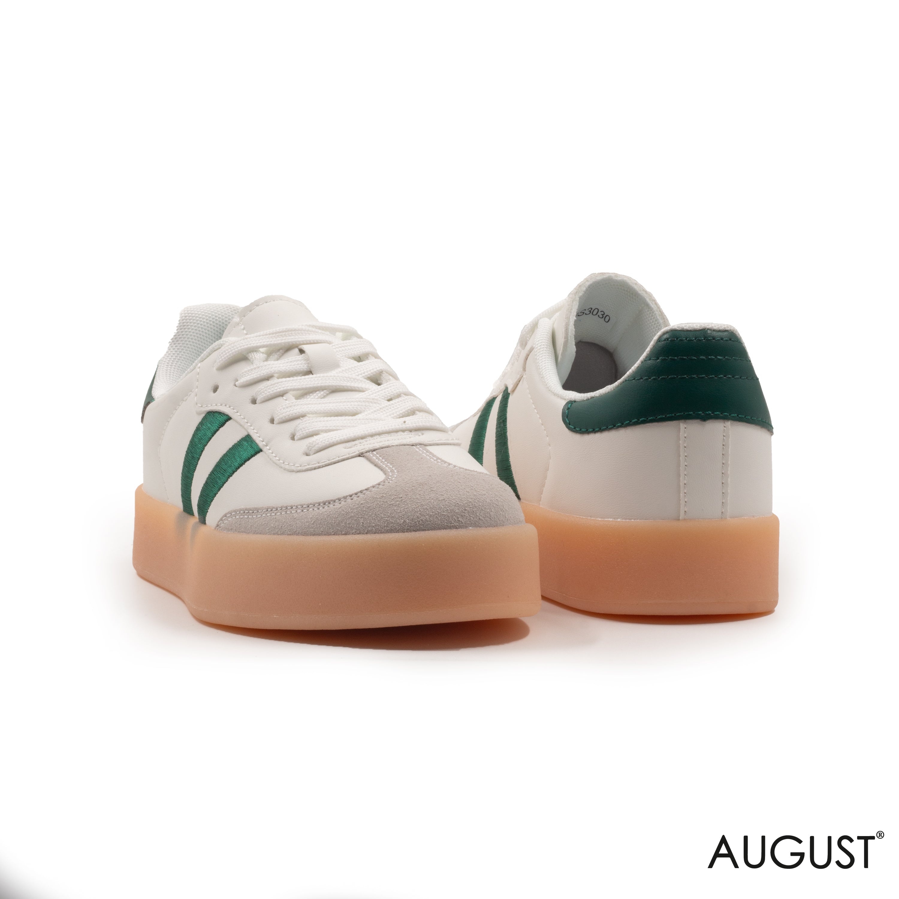 LEATHER SNEAKERS SPORTY STRIPE RUBBER SOLE