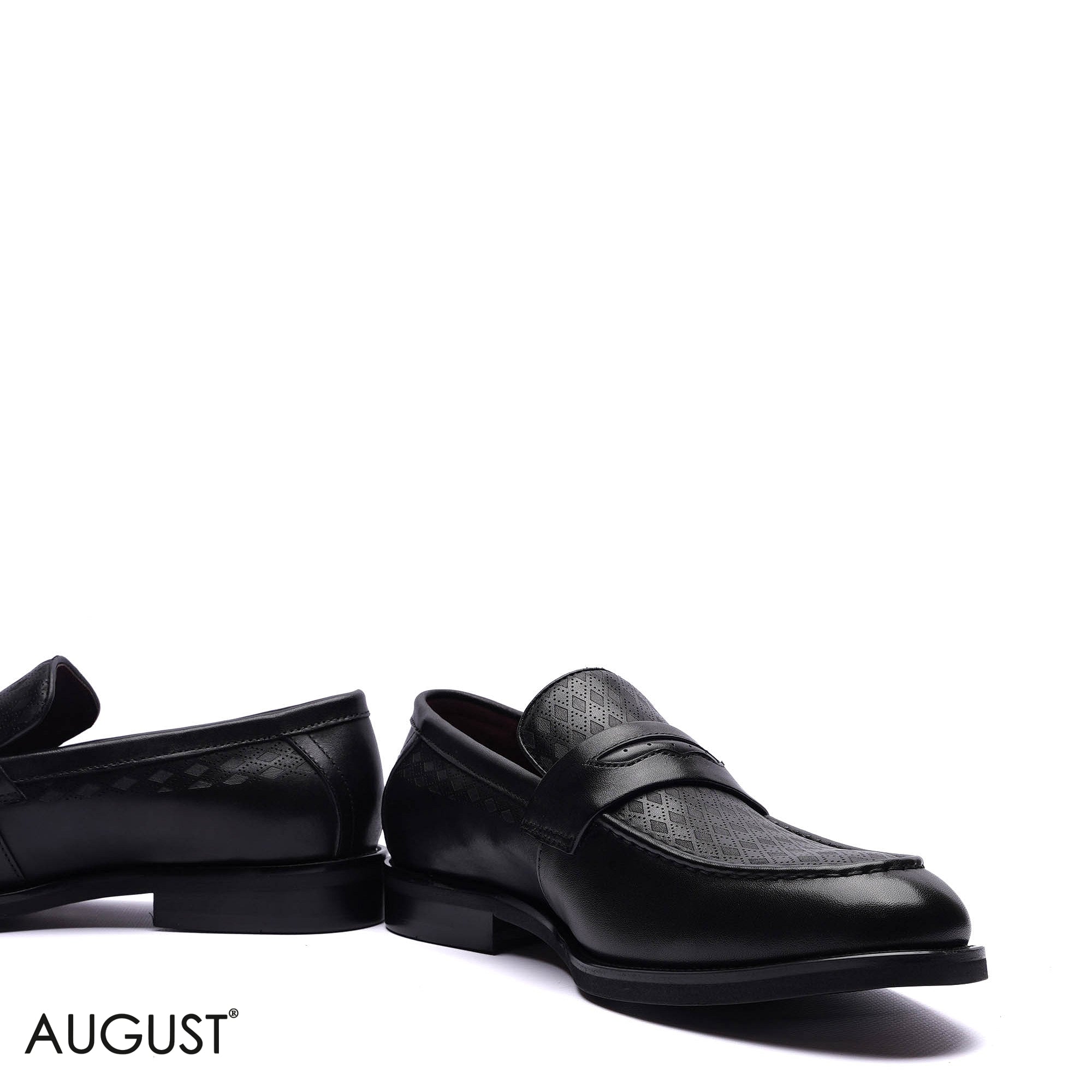 Premium Leather Textured Penny Loafers