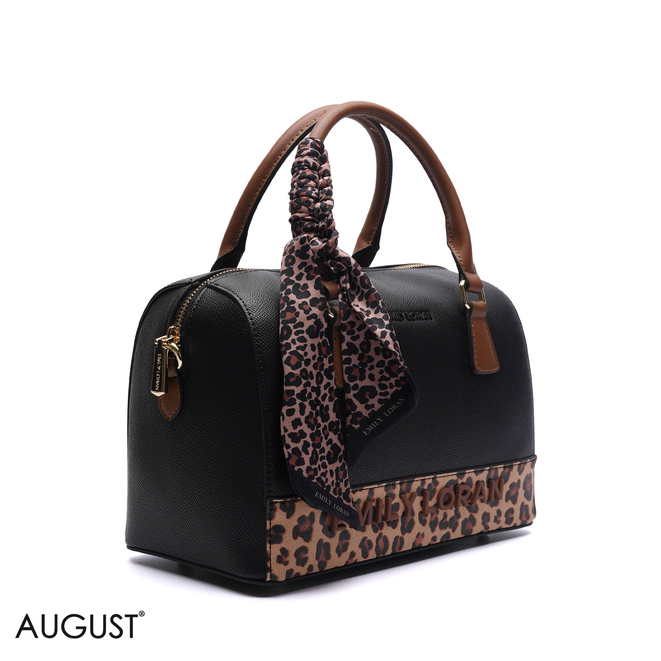 EMILY EMBOSSED LOGO BARREL BAG - MED