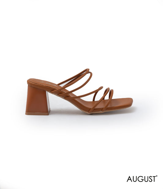 BLOCK HEEL-LEATHER SLIPPER