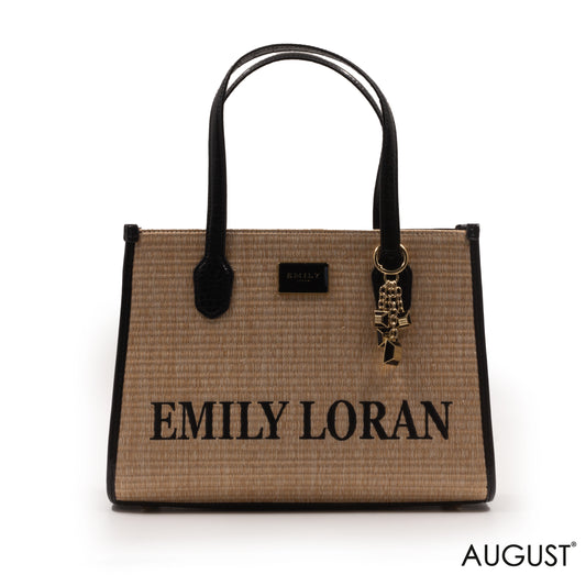WOVEN FABRIC WITH CHEVRON PATTERNS BAG -MED