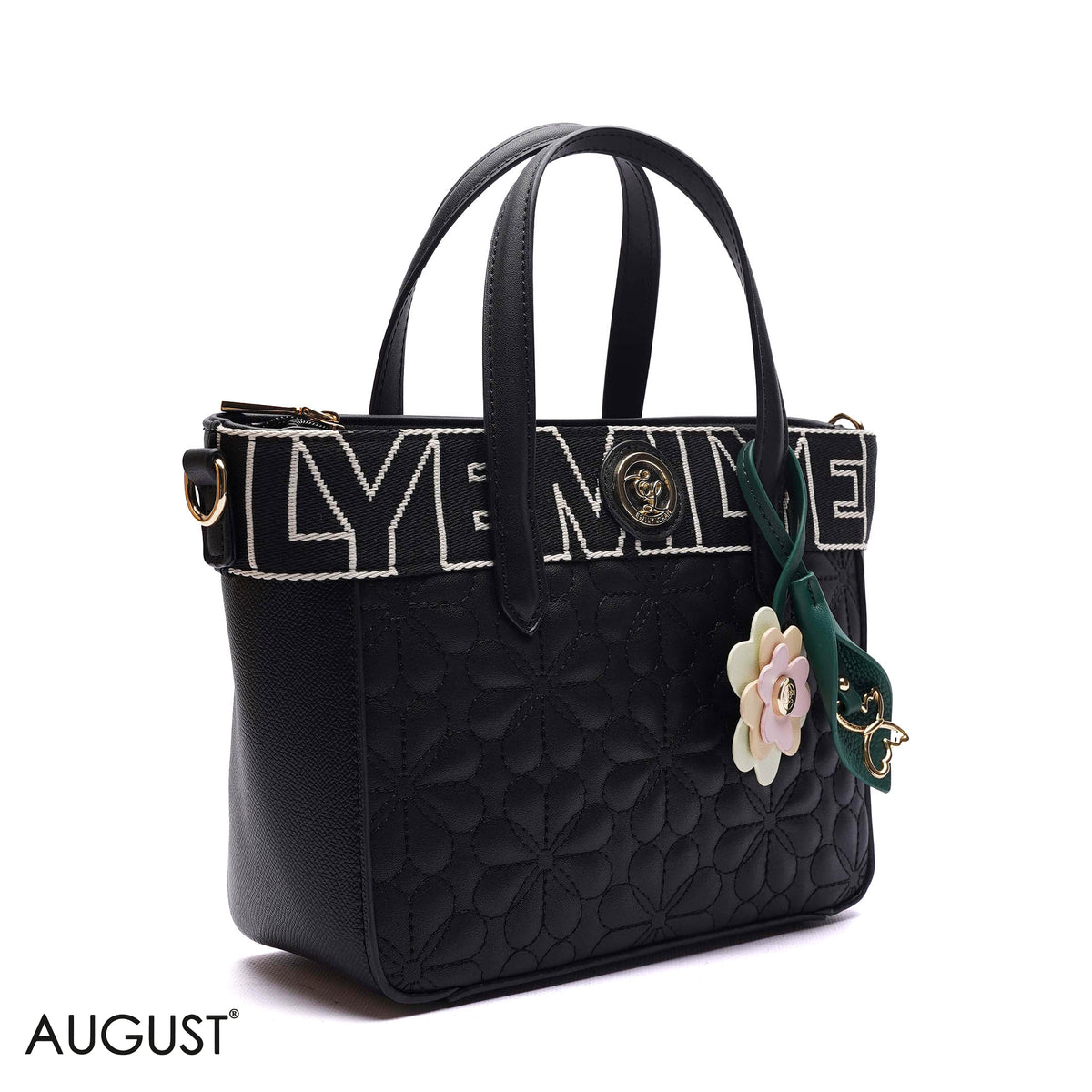 QUILTED FLORAL TOTE BAG