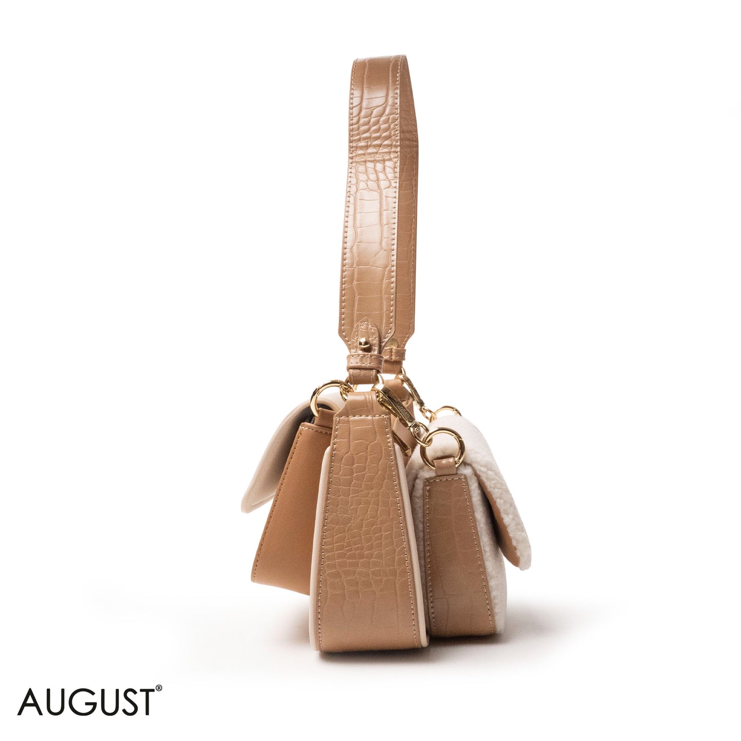 EMILY LORAN SHOULDERS BAG LEATHER AND FUR THREE-PIECES SET