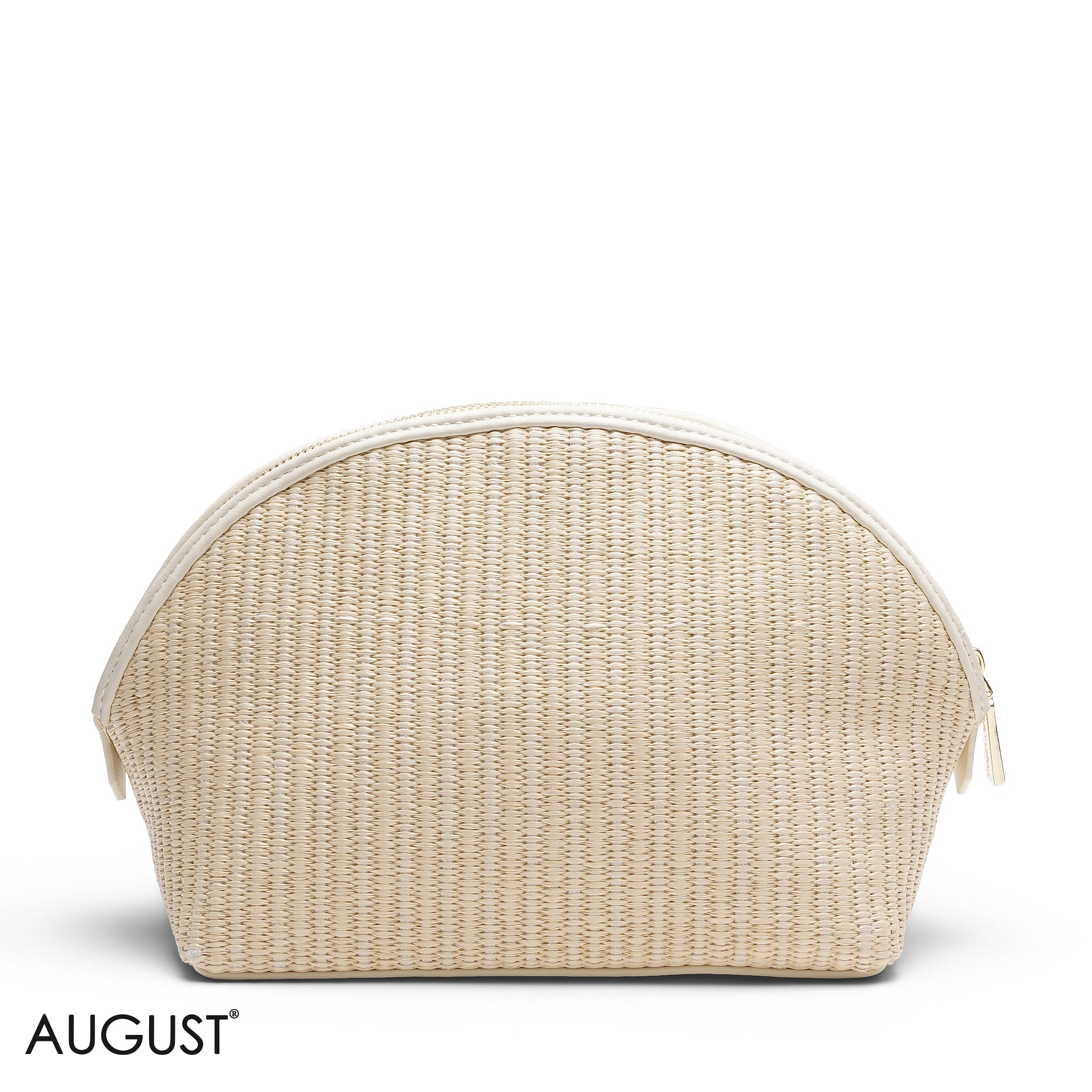BEIGE MAKEUP BAG WITH EMBOSSED LOGO
