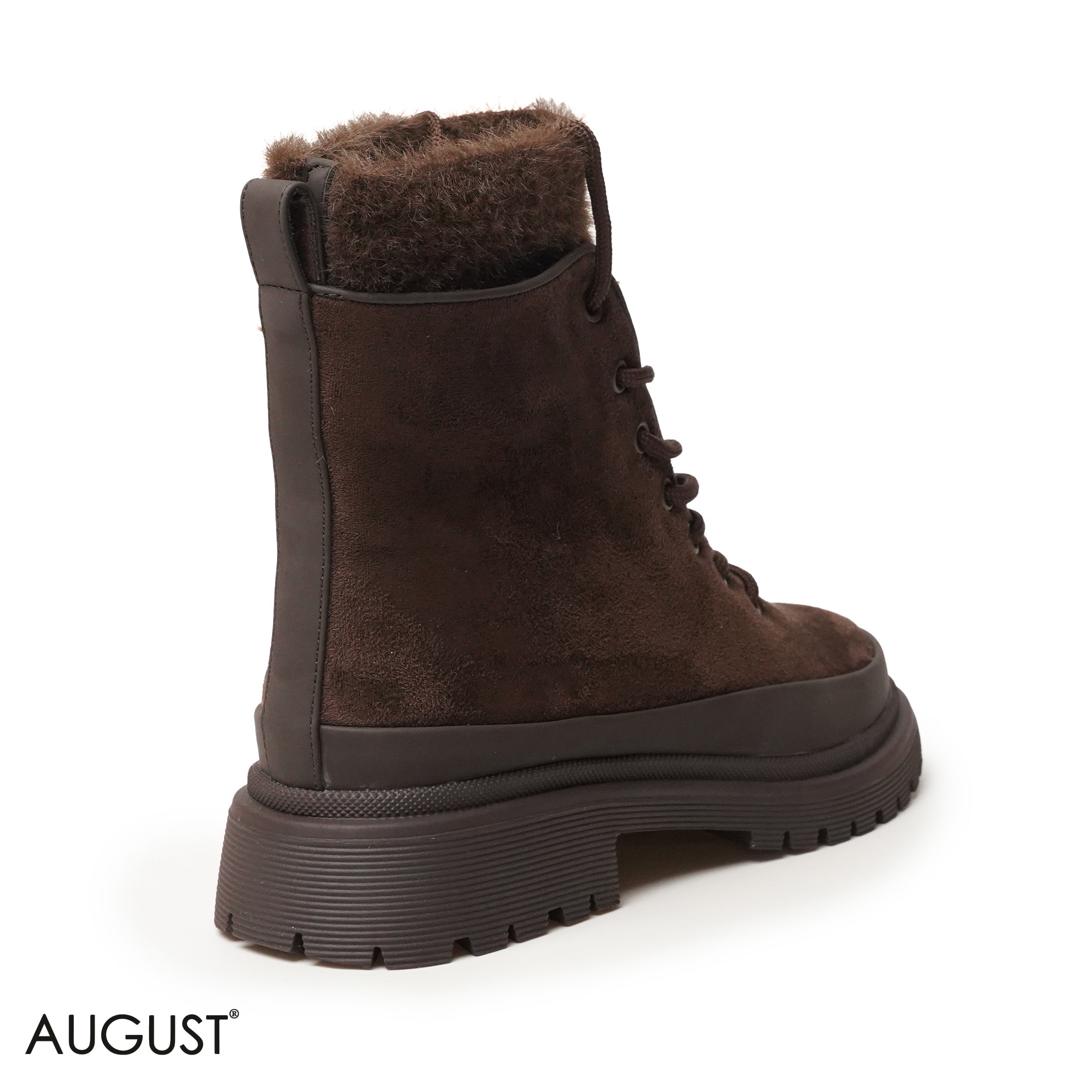 BROWN CHAMOIS LEATHER ANKLE BOOTS WITH BOND