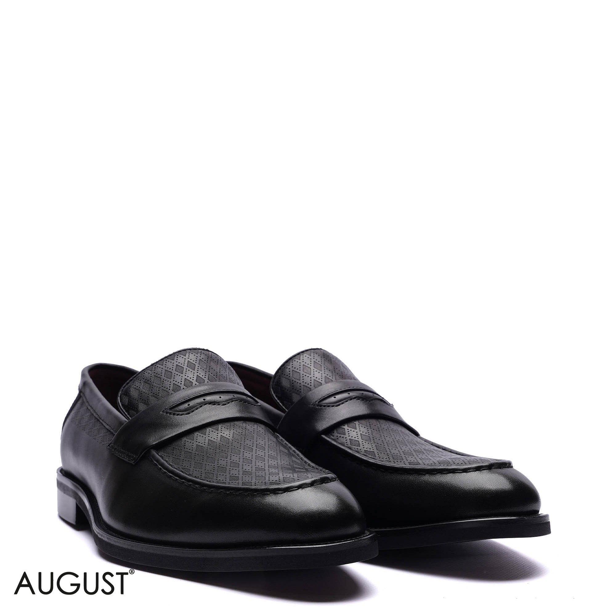 Premium Leather Textured Penny Loafers