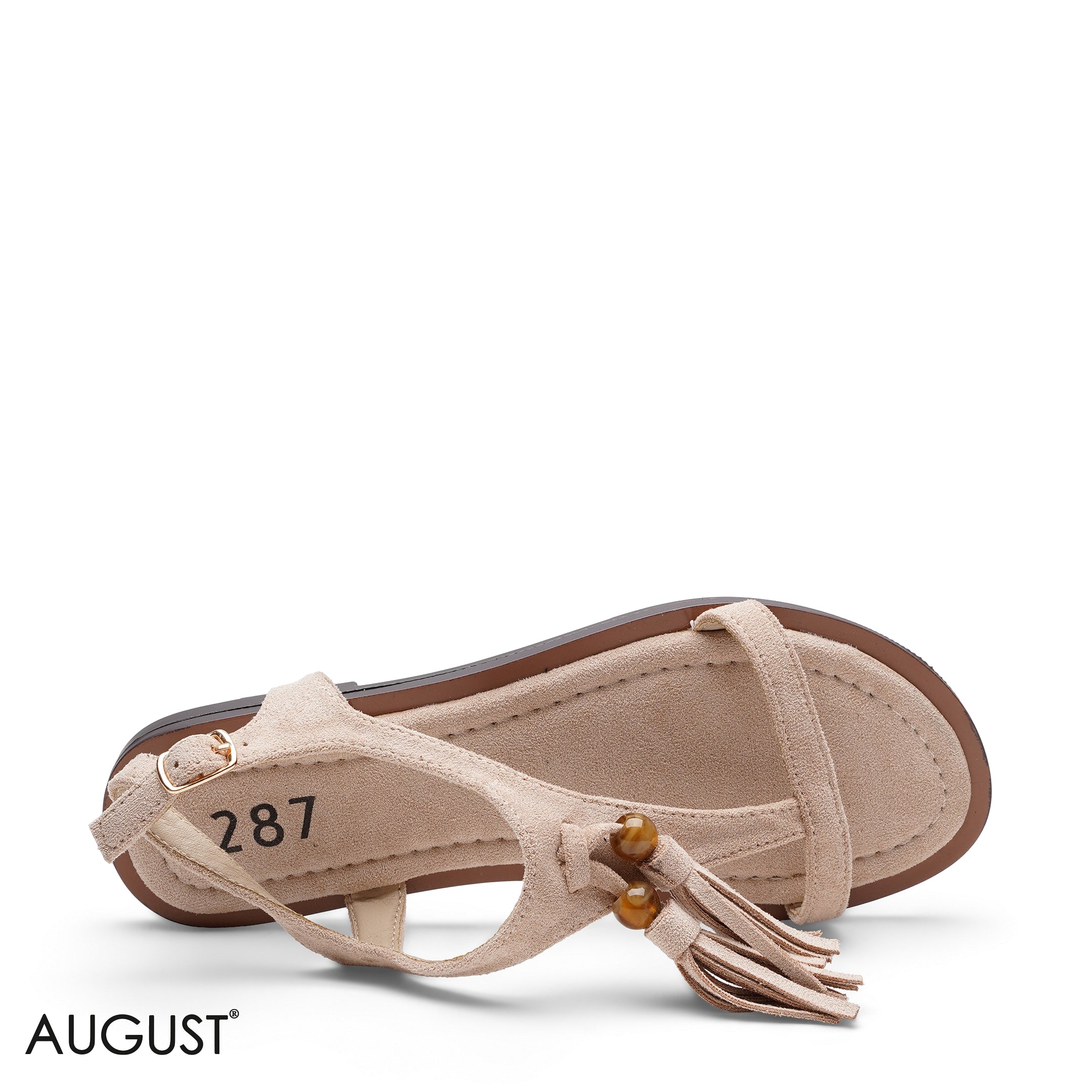 TASSEL SUEDE FLAT SANDALS