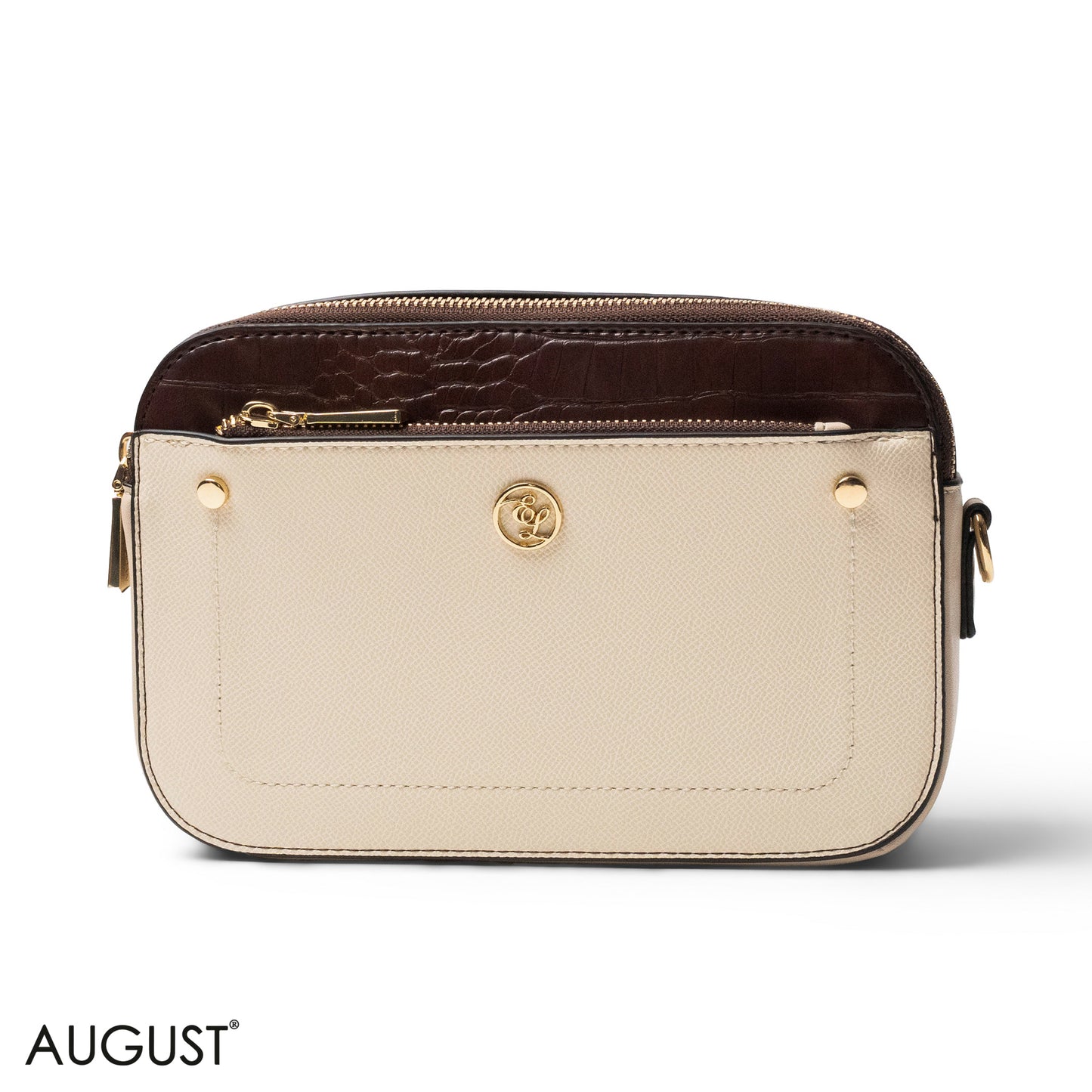 LEATHER CROSSBODY WITH DETAIL CROC TOUCH - SMALL