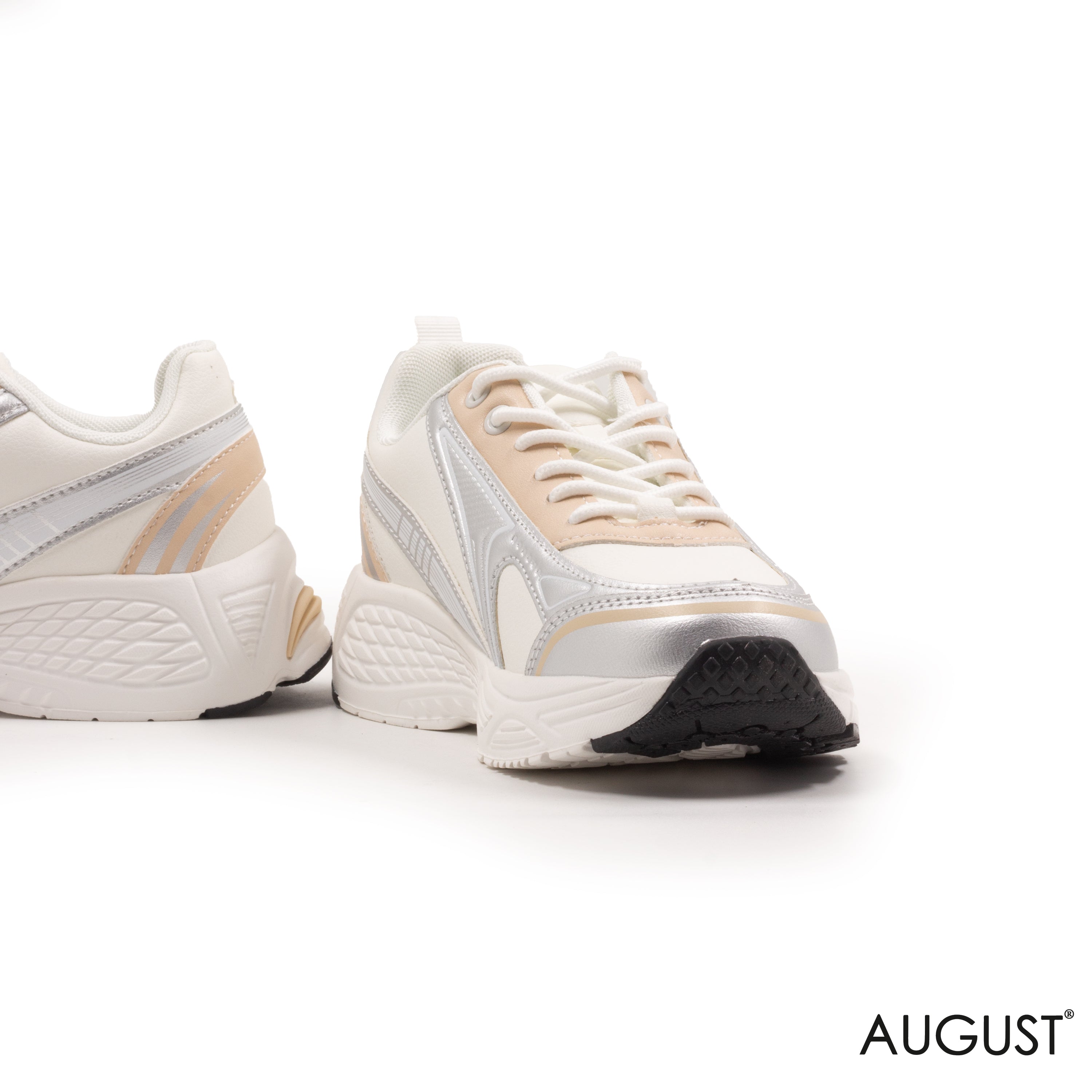 MIXED- COLOR LEATHER SNEAKERS WITH RUBBER SOLE