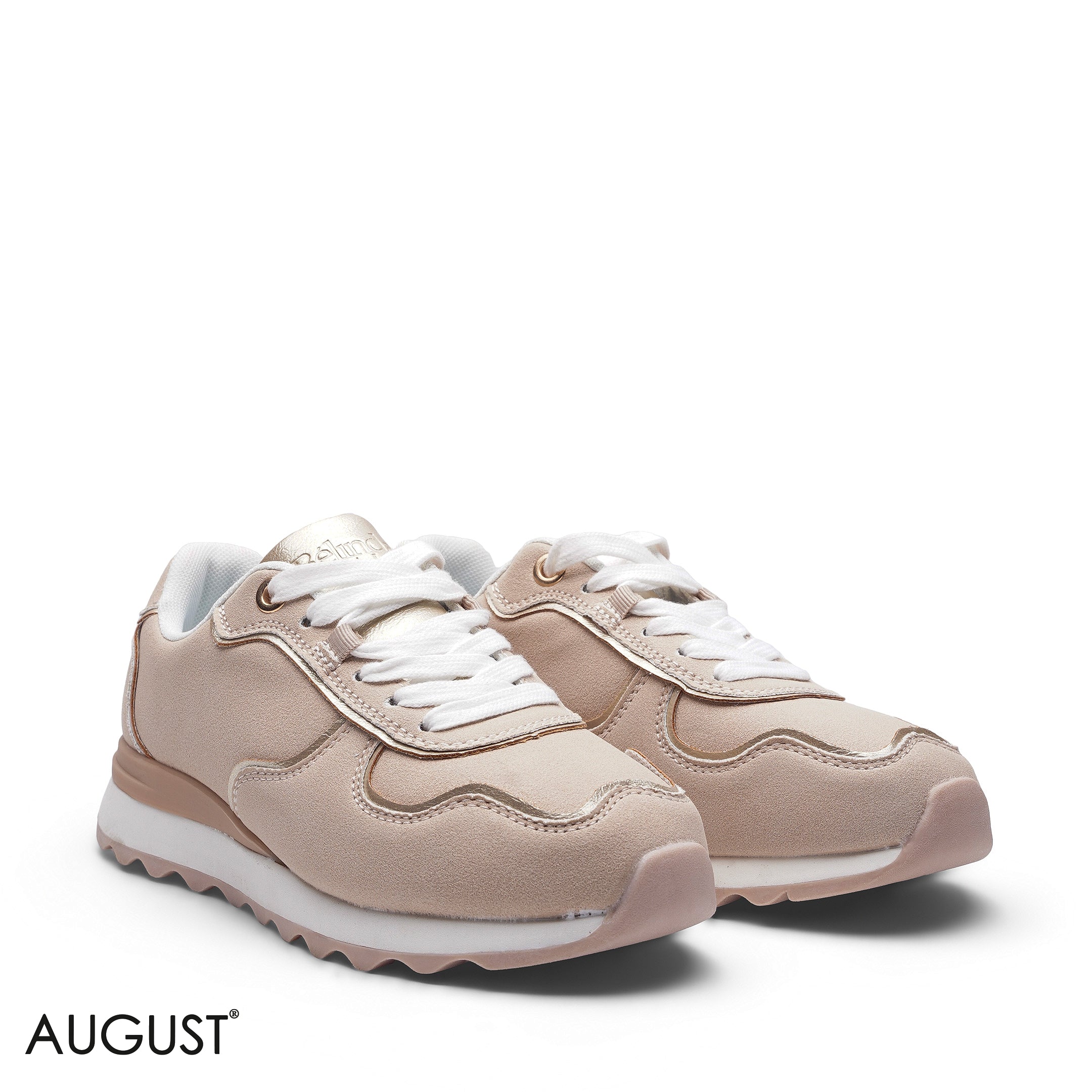 ELEGANT ROSE TAUPE SUEDE METALLIC SNEAKER