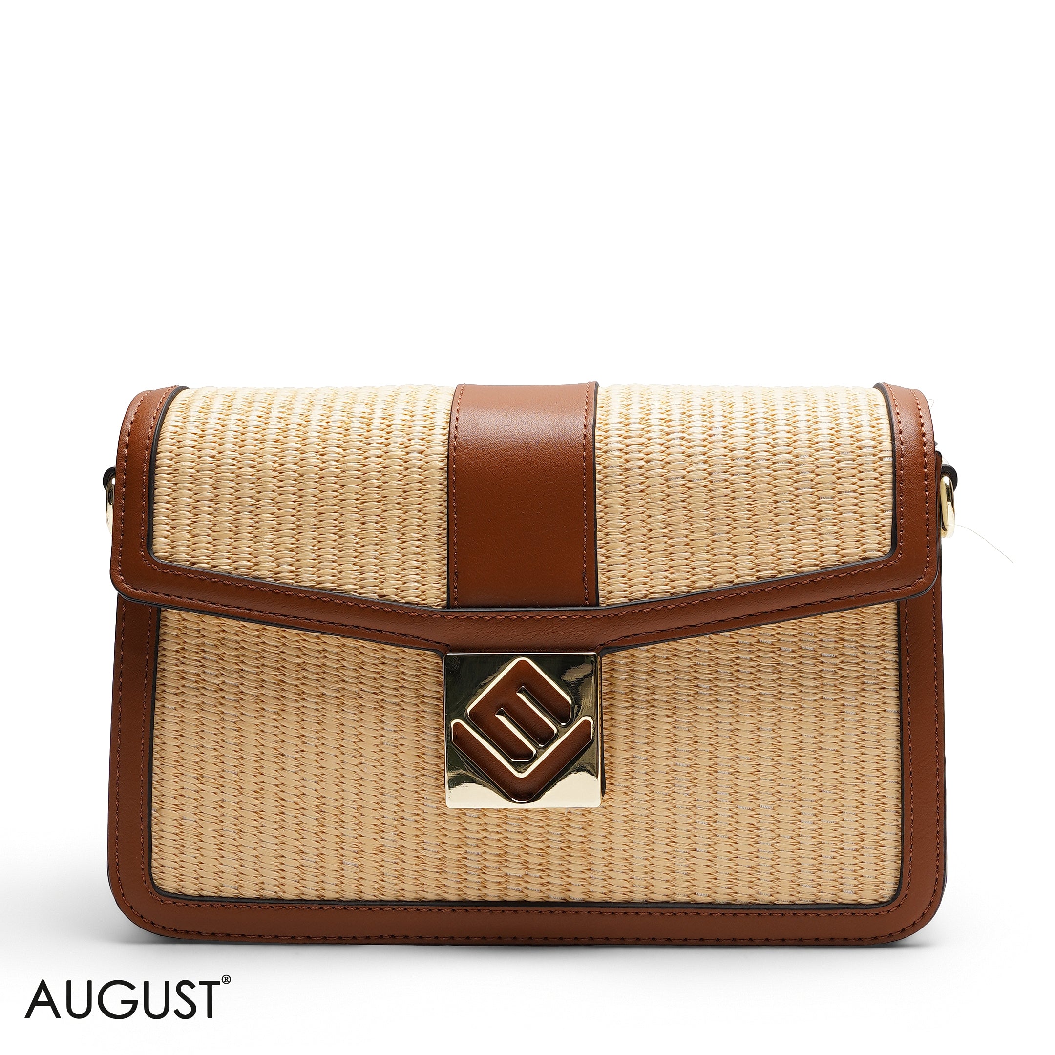 STRAW FLAP CROSSBODY BAG