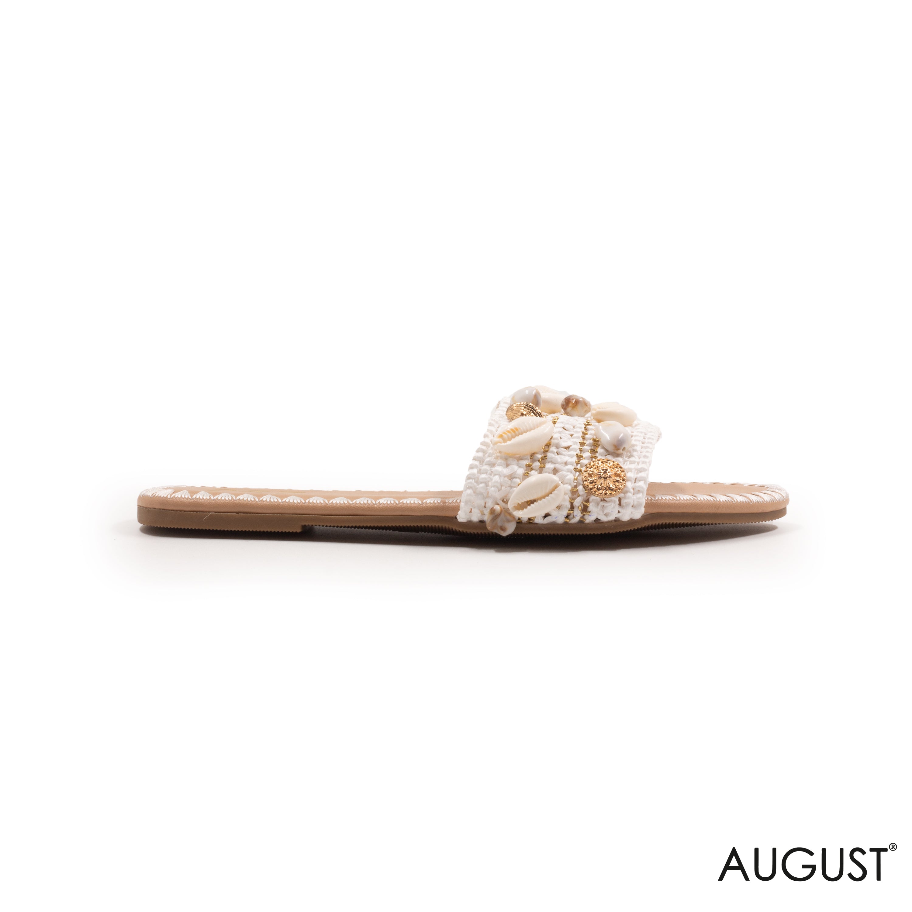 WOVEN STRAPS FLAT SLIPPER WITH DETAILS SHELLS