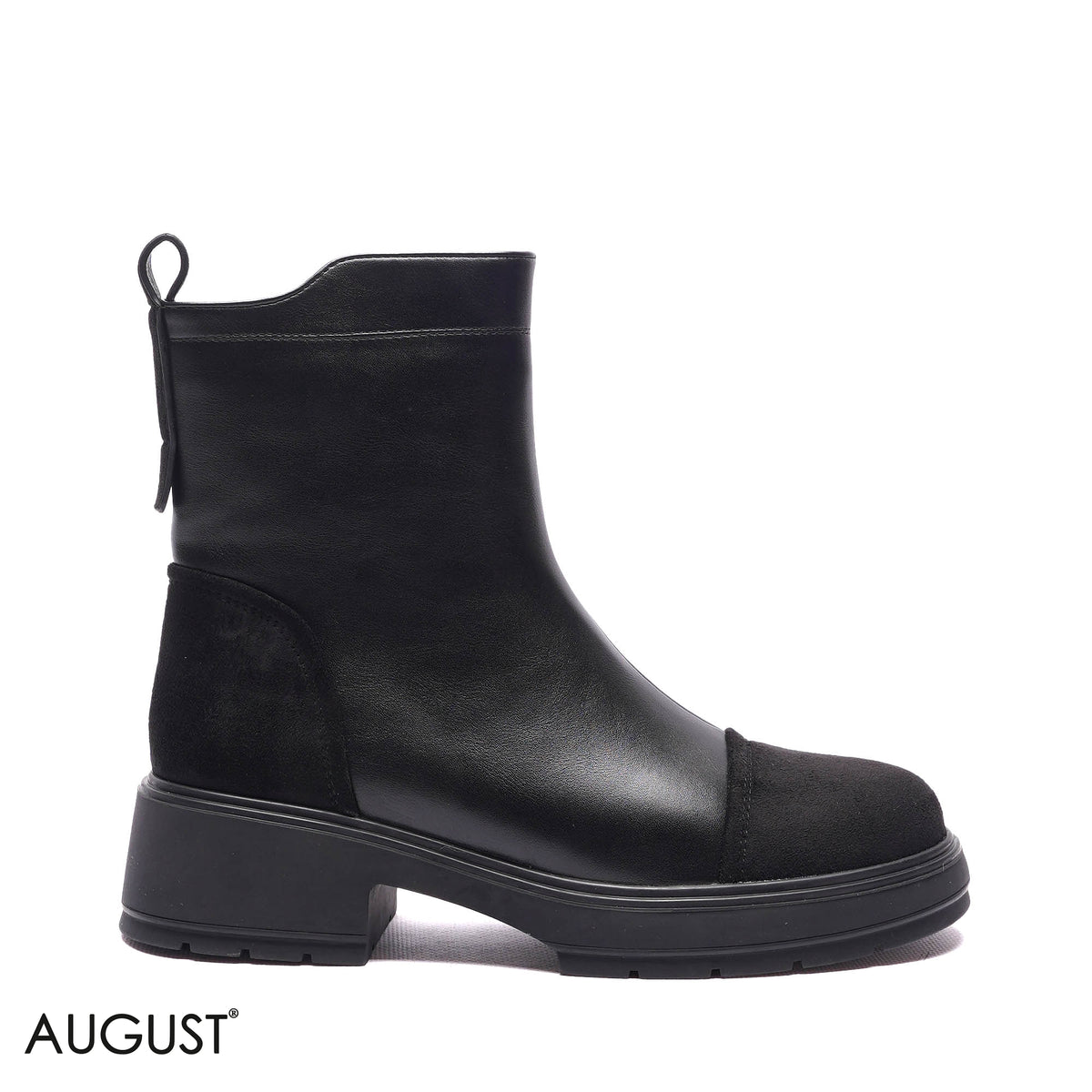 CONTRAST TOE-CAP LUG-SOLE BOOTS