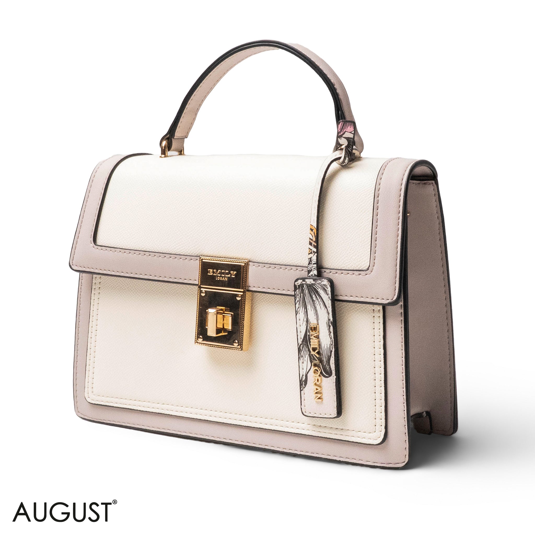 BABY PURPLE LEATHER HANDBAG WITH FLAP- MED