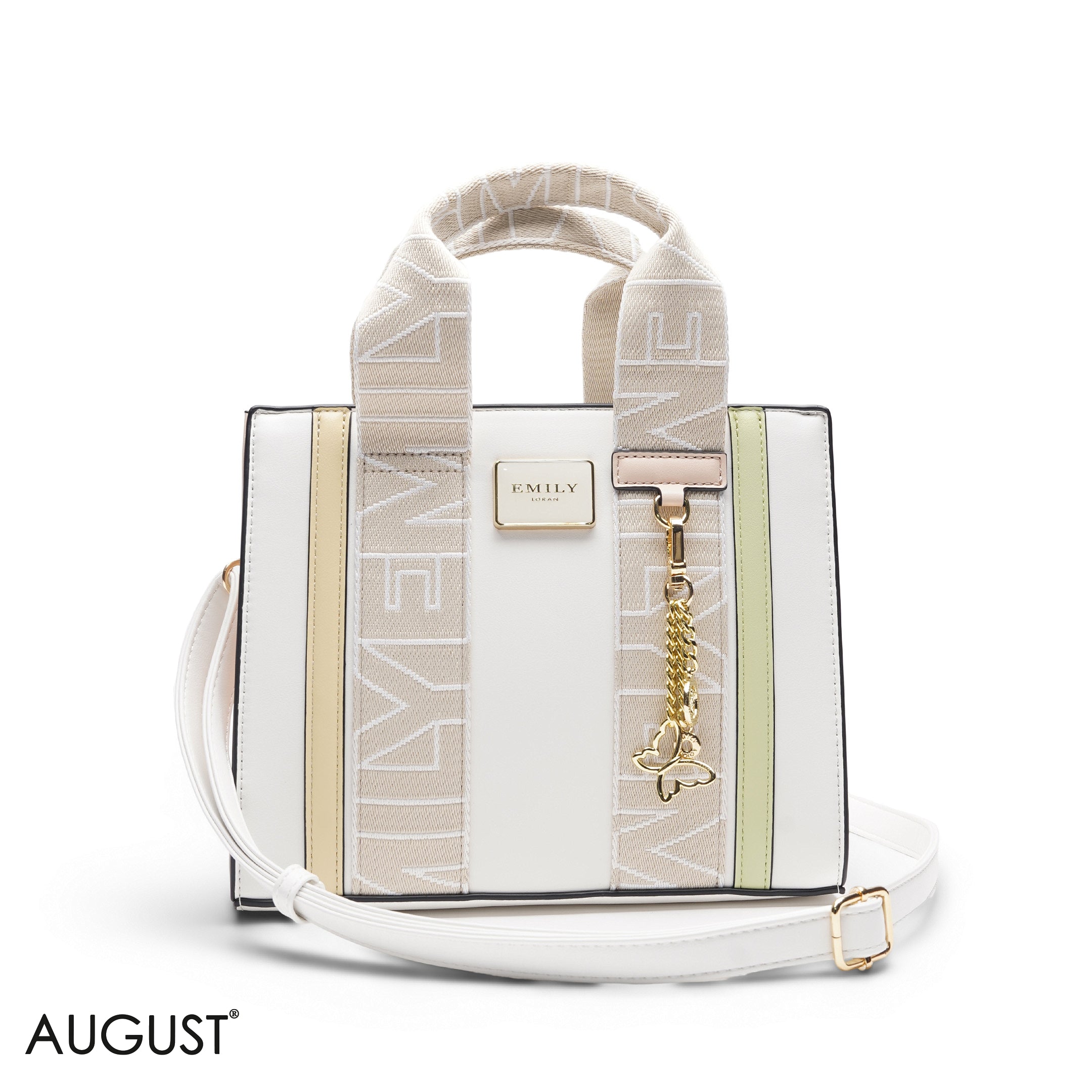 MULTI COLOR TOTE BAG WITH SCARF HANDLE - MED