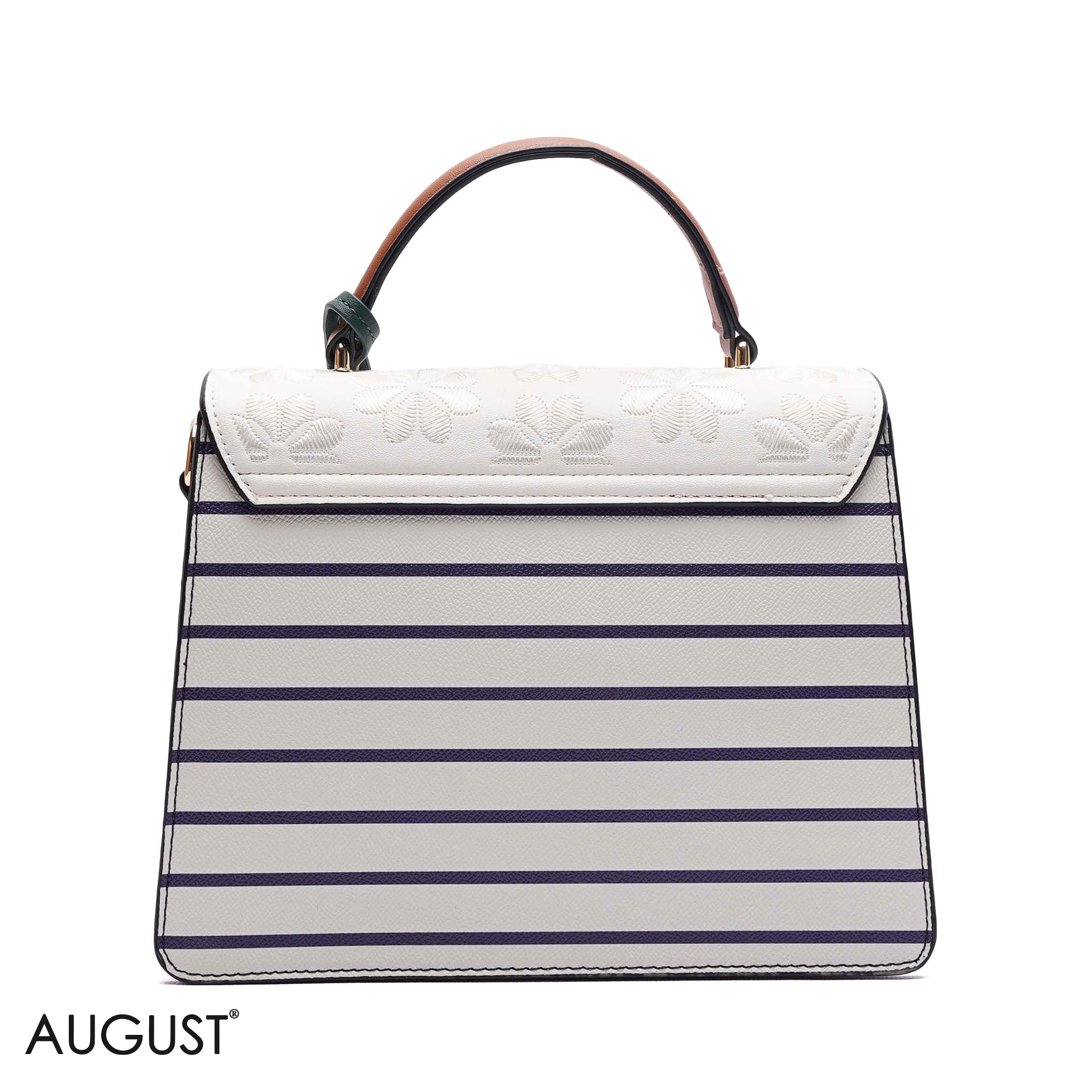 EMBOSSED FLORAL TOP-HANDLE SATCHEL BAG