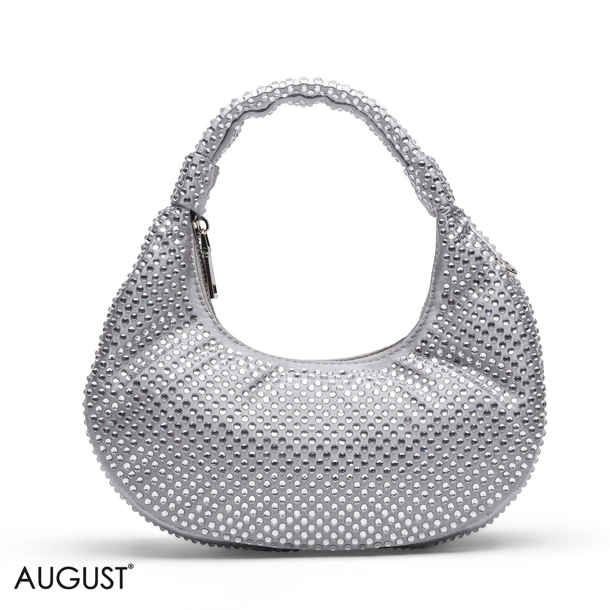 SILVER RHINESTONE HOBO BAG