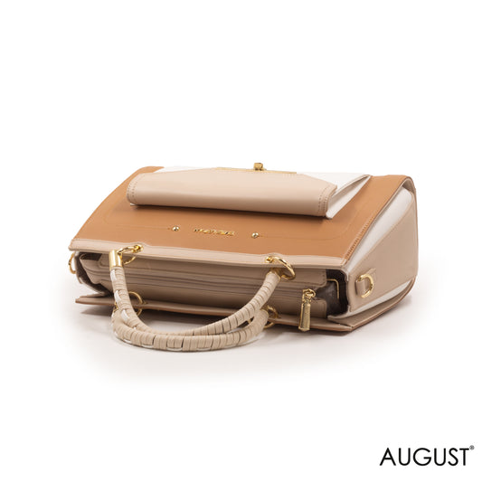 LEATHER HANDBAG WITH SMOOTH MULTICOLOR -LARGE