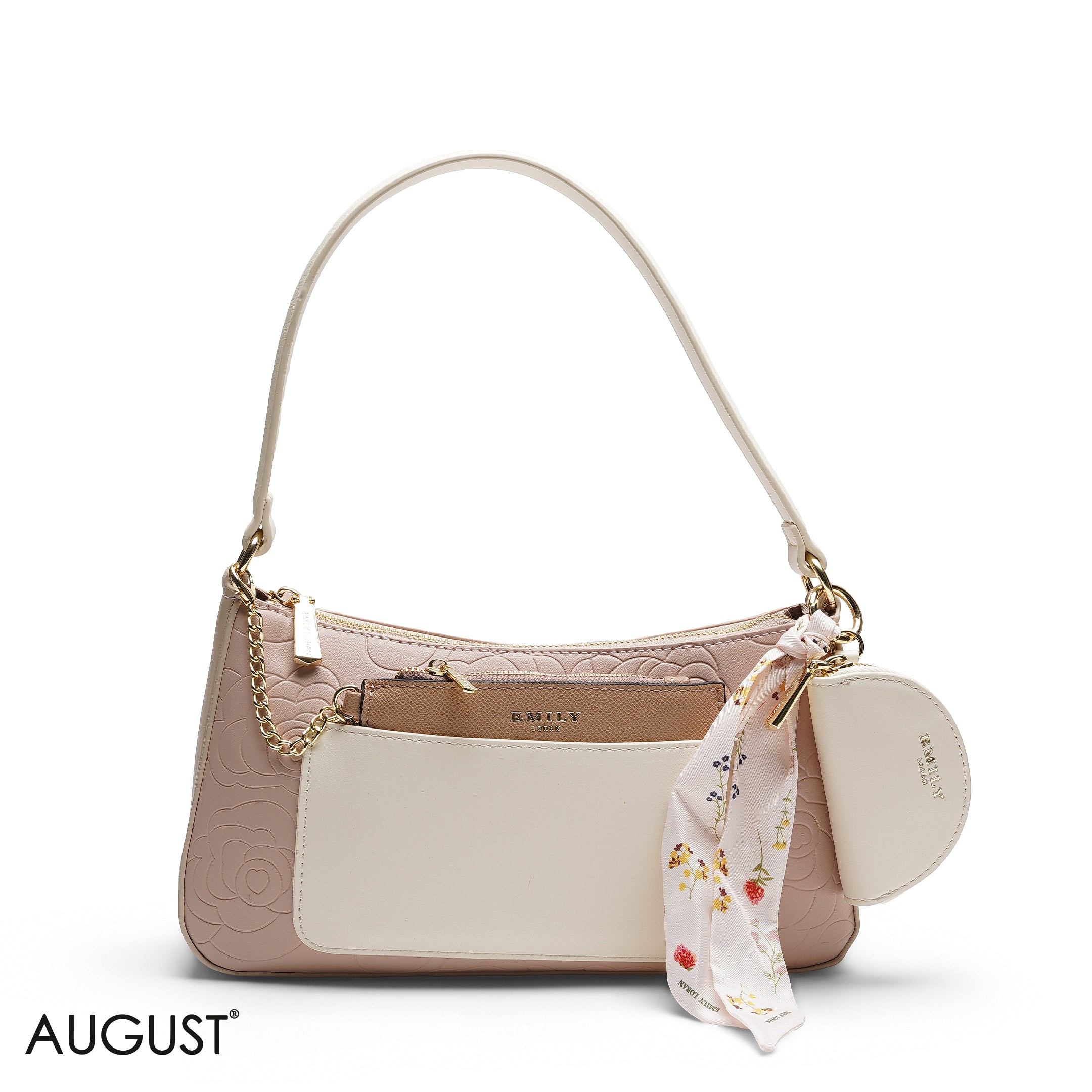 EMBOSSED MULTI-POUCH SHOULDER BAG SET