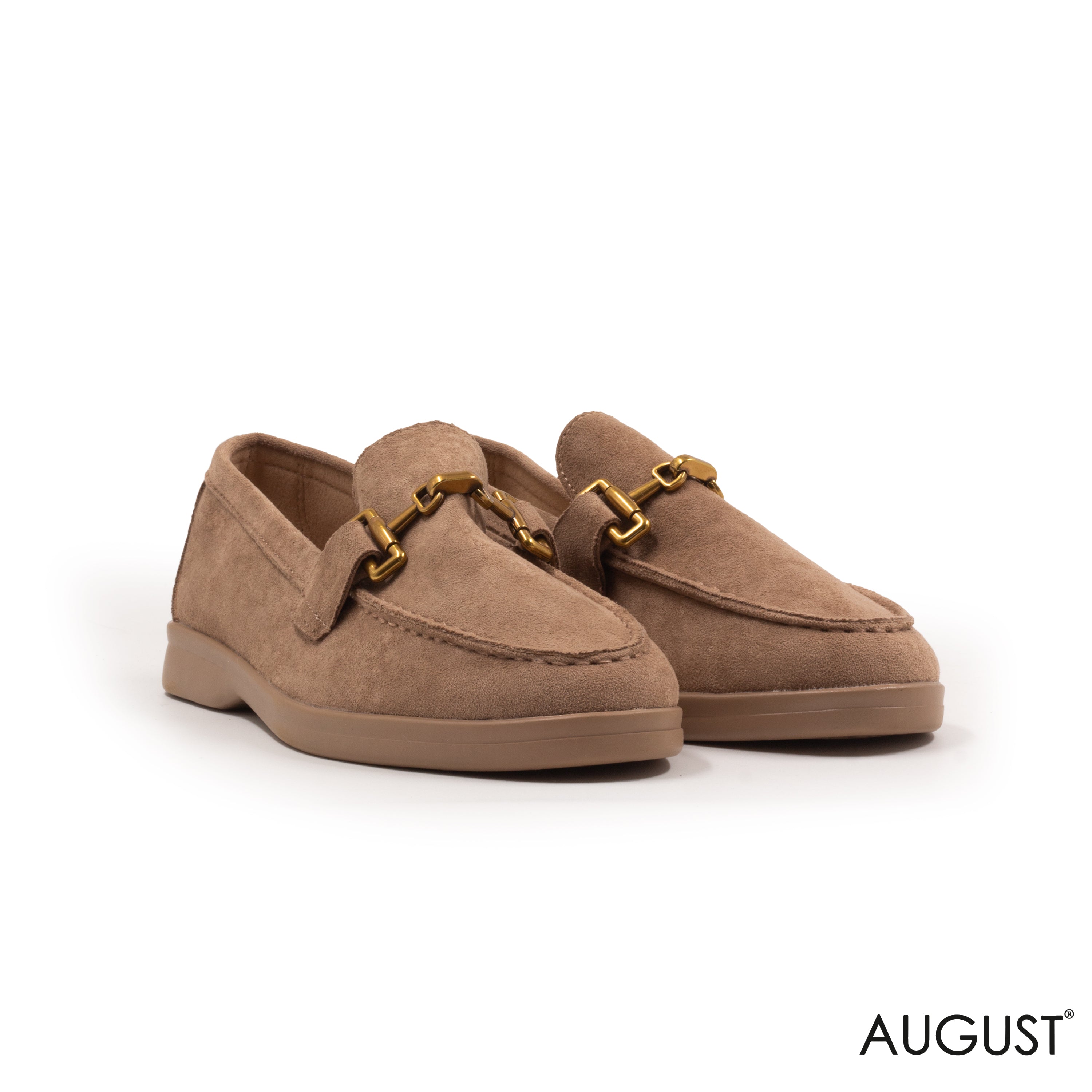 SPLIT CHAMOIS LOAFERS WITH BUCKLE