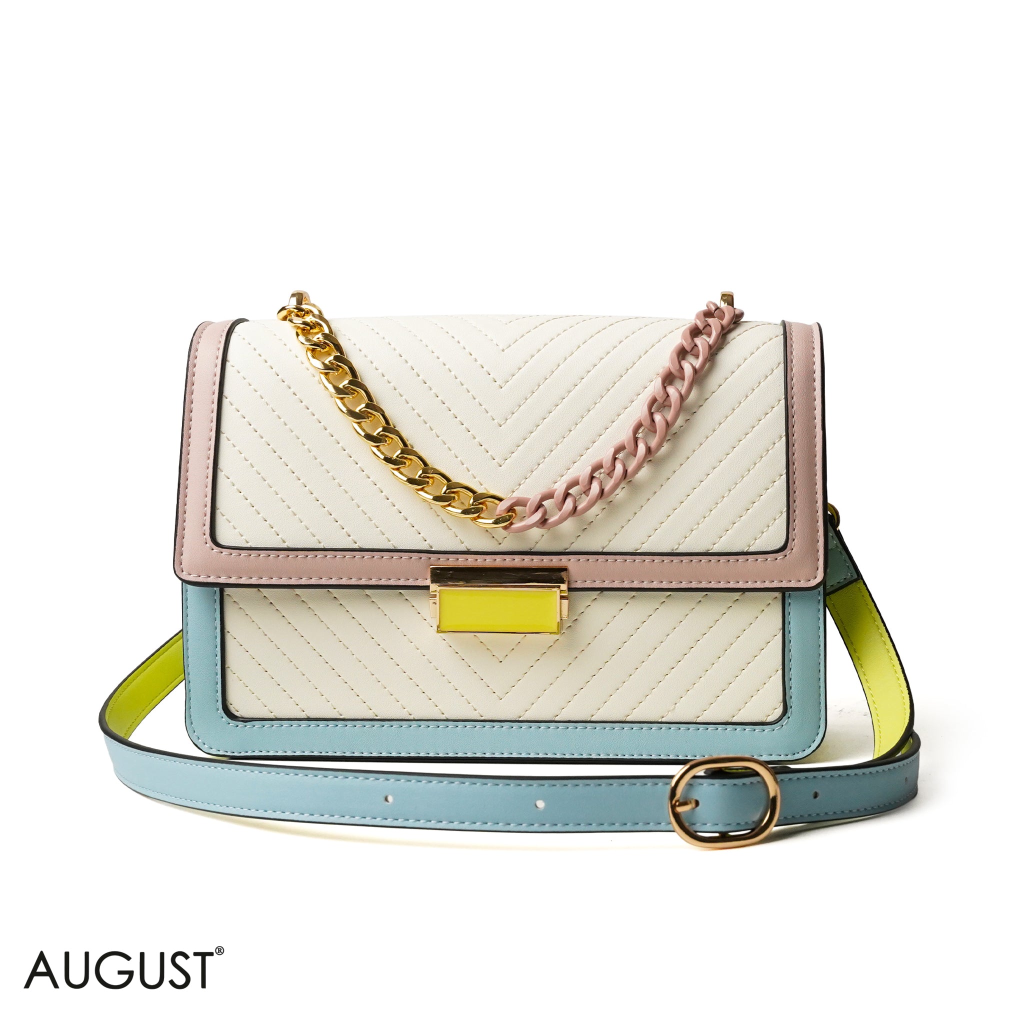 BEIGE CROSS BAG WITH SIMPLE BUFF DETAIL - MED